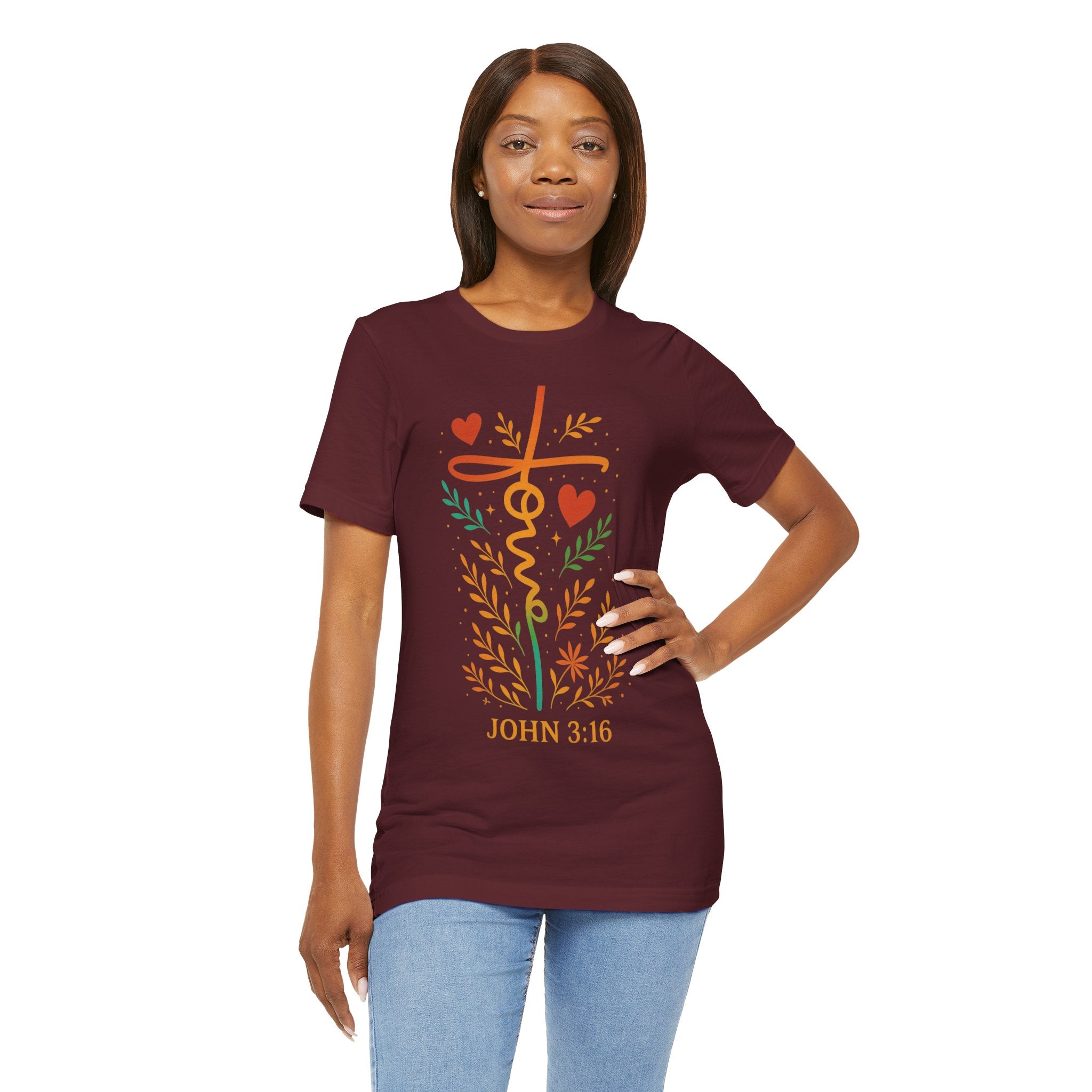 Faith-Inspired Unisex Tee: John 3:16, Christian Gift, Graphic T-Shirt, Religious Apparel, Inspirational Wear