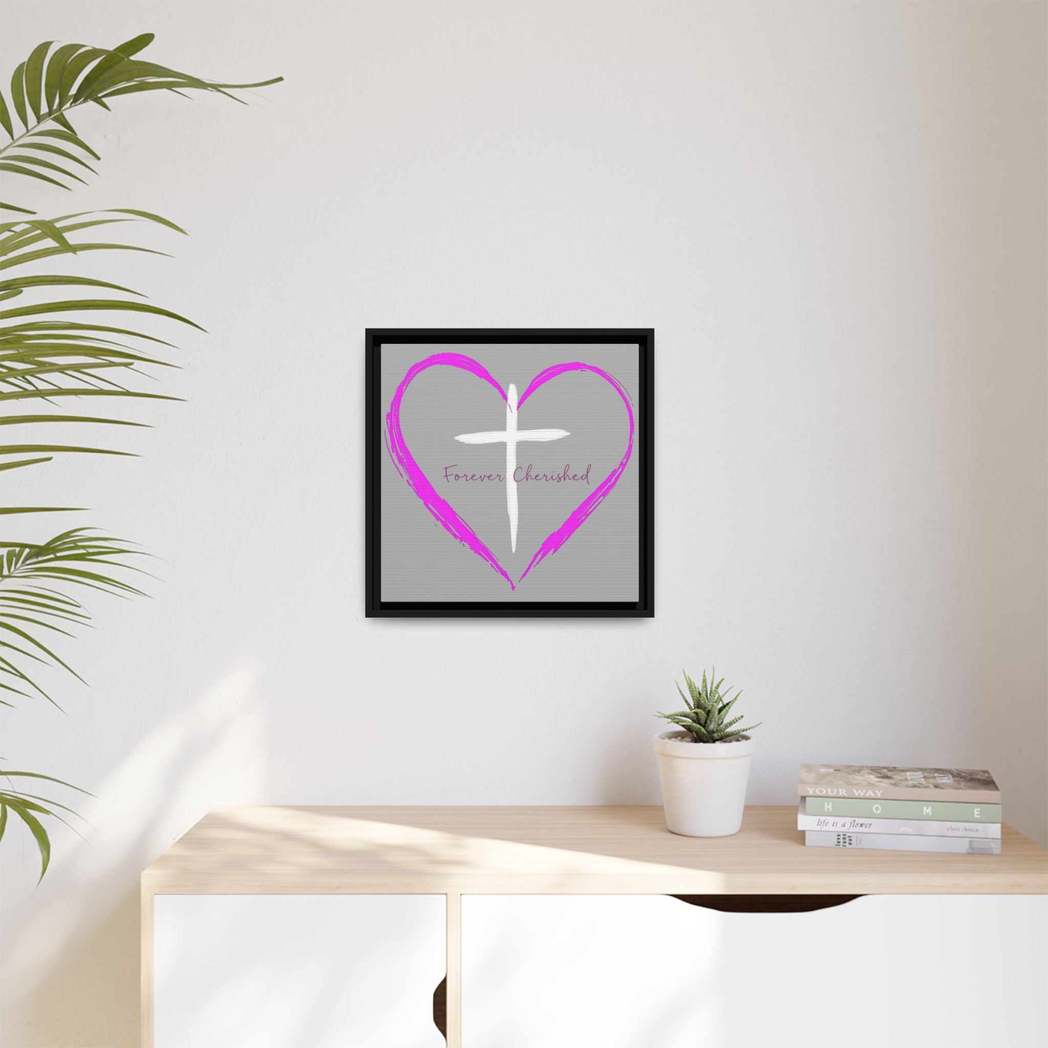 Framed Wall Art with Heart & Cross, Inspirational Home Decor, Gift for Loved Ones, Faith-Based Art, Perfect for Christenings, [...]