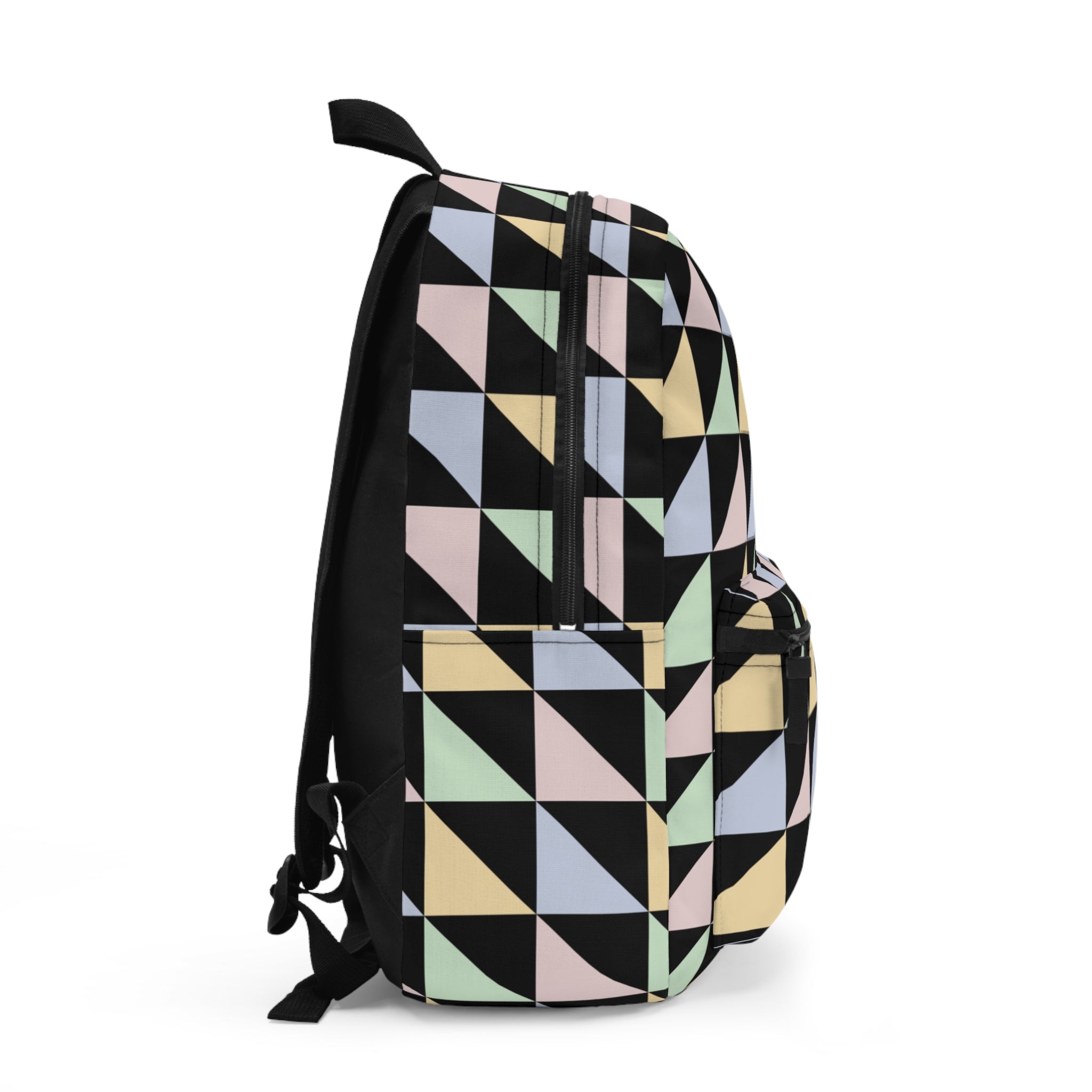Stylish Geometric Backpack with Colorful Triangles, Trendy School Bag, Travel Backpack, Casual Daypack, Perfect Gift for Students