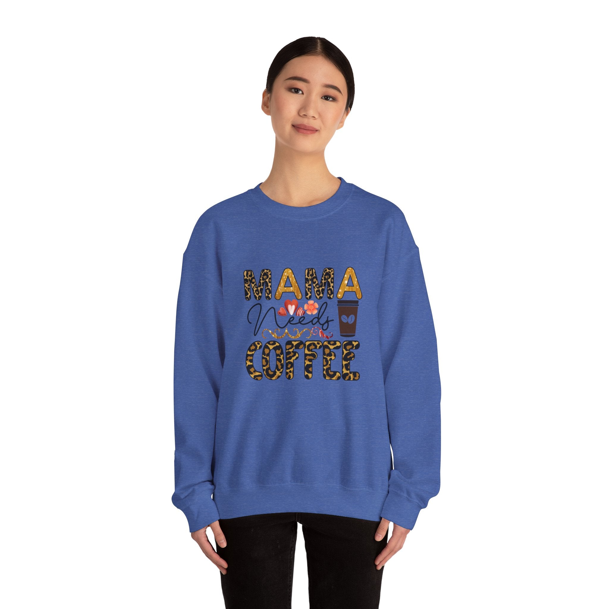 Mama Needs Coffee Crewneck Sweatshirt - Cozy Unisex Pullover Apparel for Moms