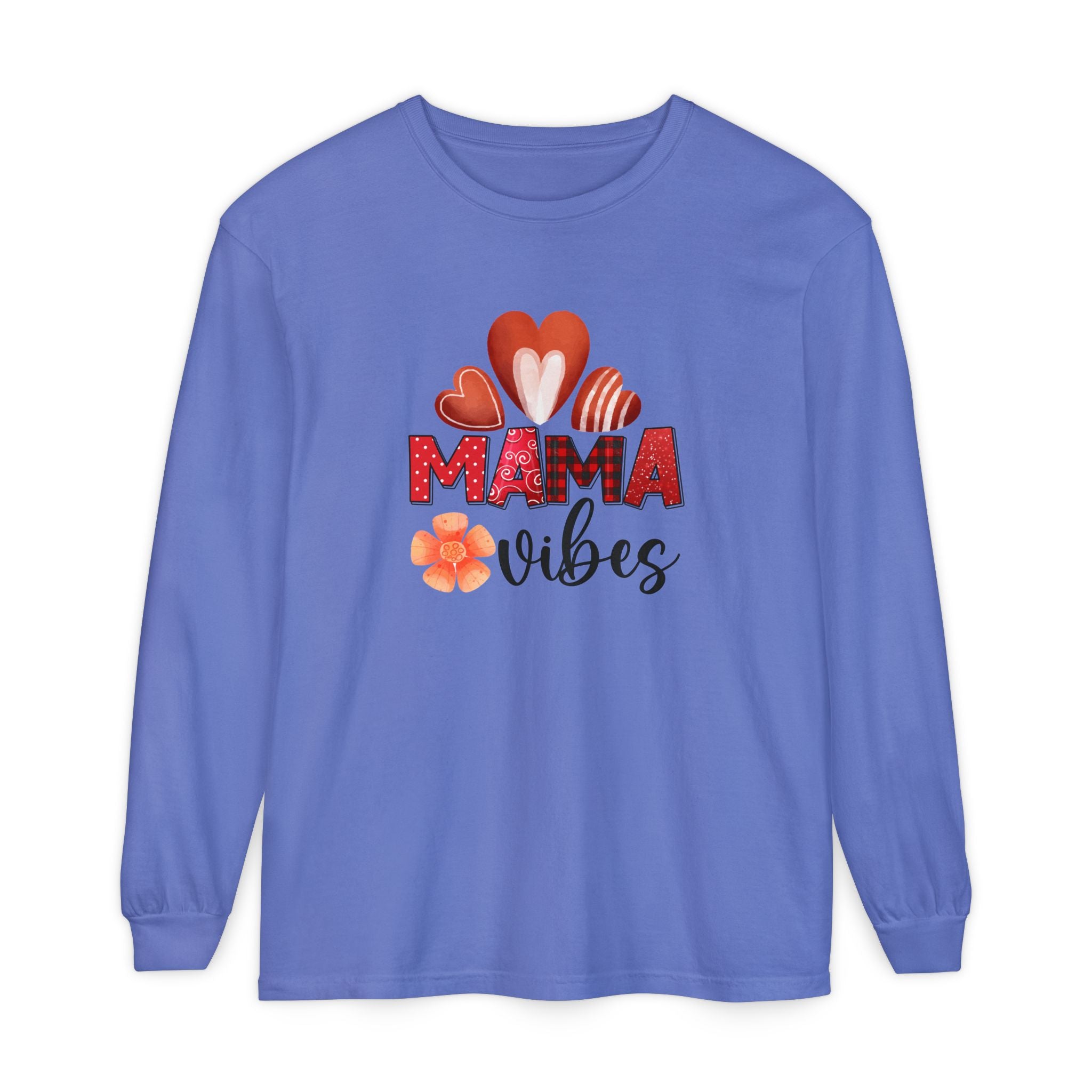 Mama Vibes Long Sleeve T-Shirt - Comfortable Unisex Tee for Moms