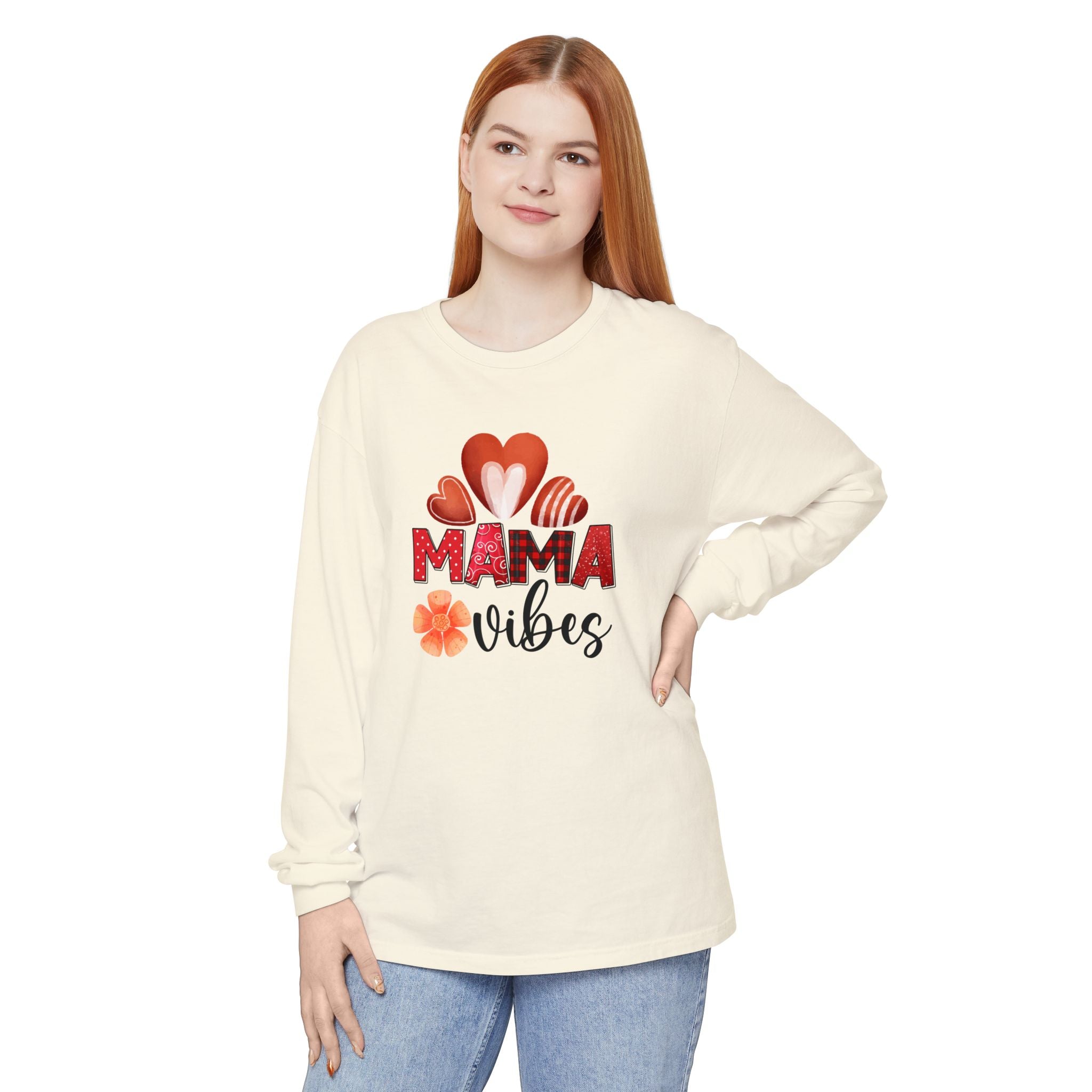 Mama Vibes Long Sleeve T-Shirt - Comfortable Unisex Tee for Moms