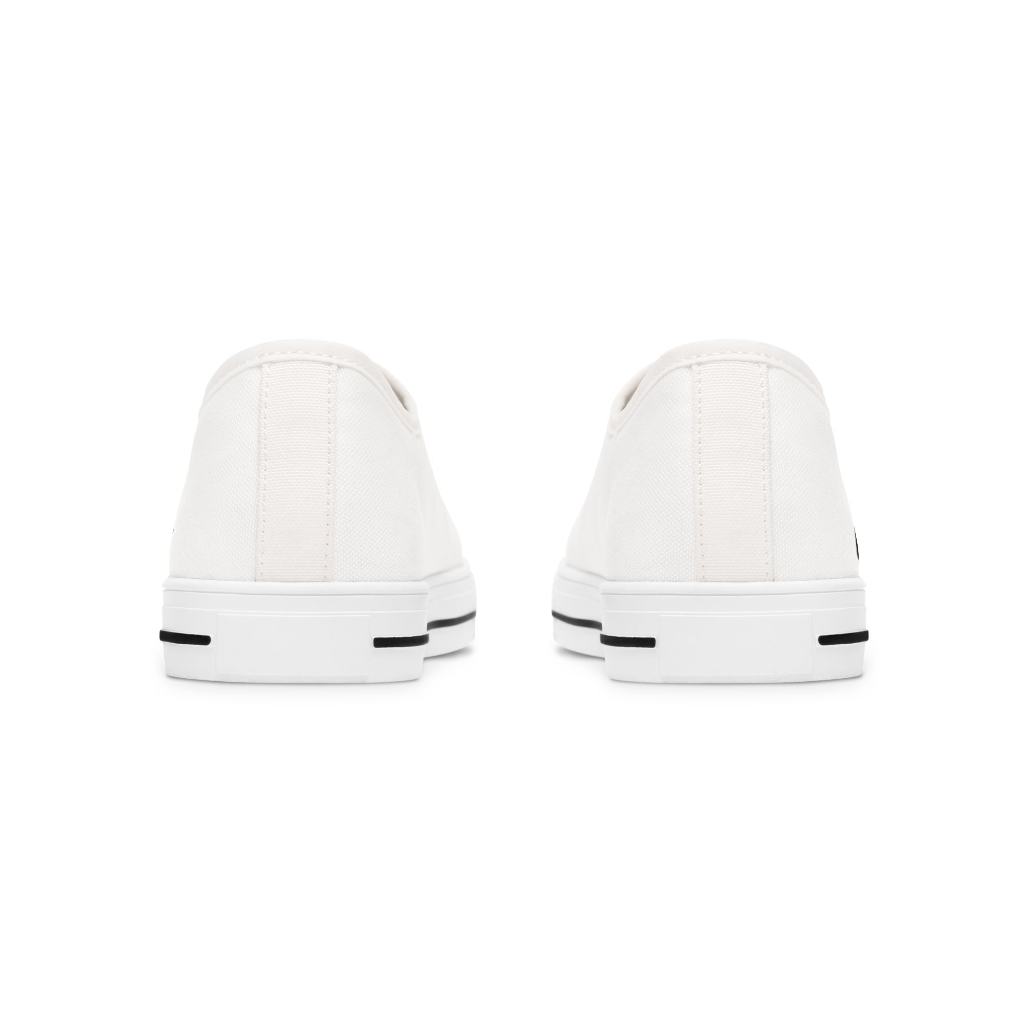 White Stylish Women's Low Top Sneakers - Casual, Comfortable, Everyday Wear, Perfect for Summer, Striped Sneakers, Trendy Footwear