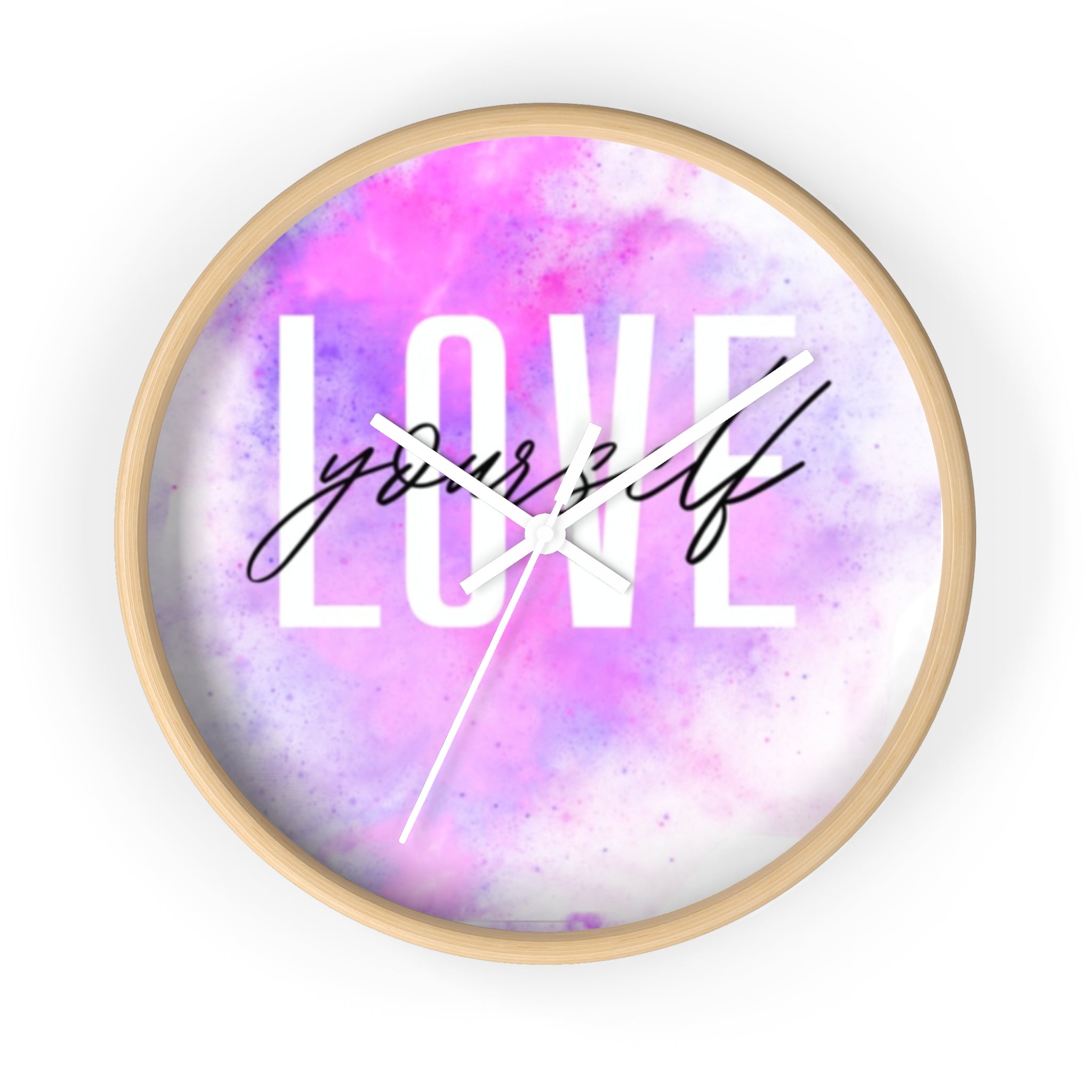 Inspirational Wall Clock - Love Yourself Decor, Gift for Self-Care, Home Office Wall Art, Unique Timepiece for Motivation, Modern Clock
