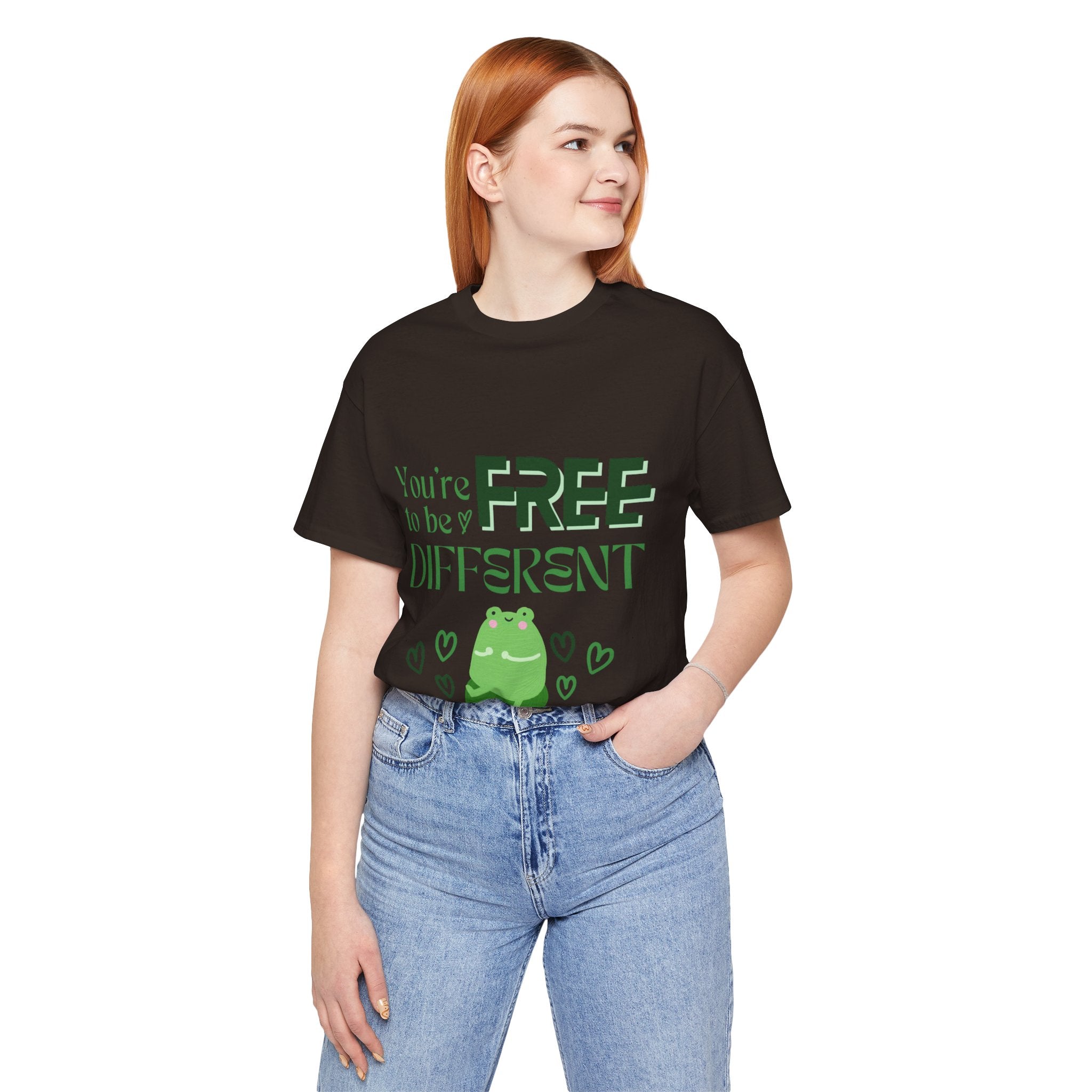 You're Free to Be Different Frog Tee, Comfort Tee, Unisex Shirt, Fun Gift, Casual Wear, Frog Lover Gift, Unique Tee