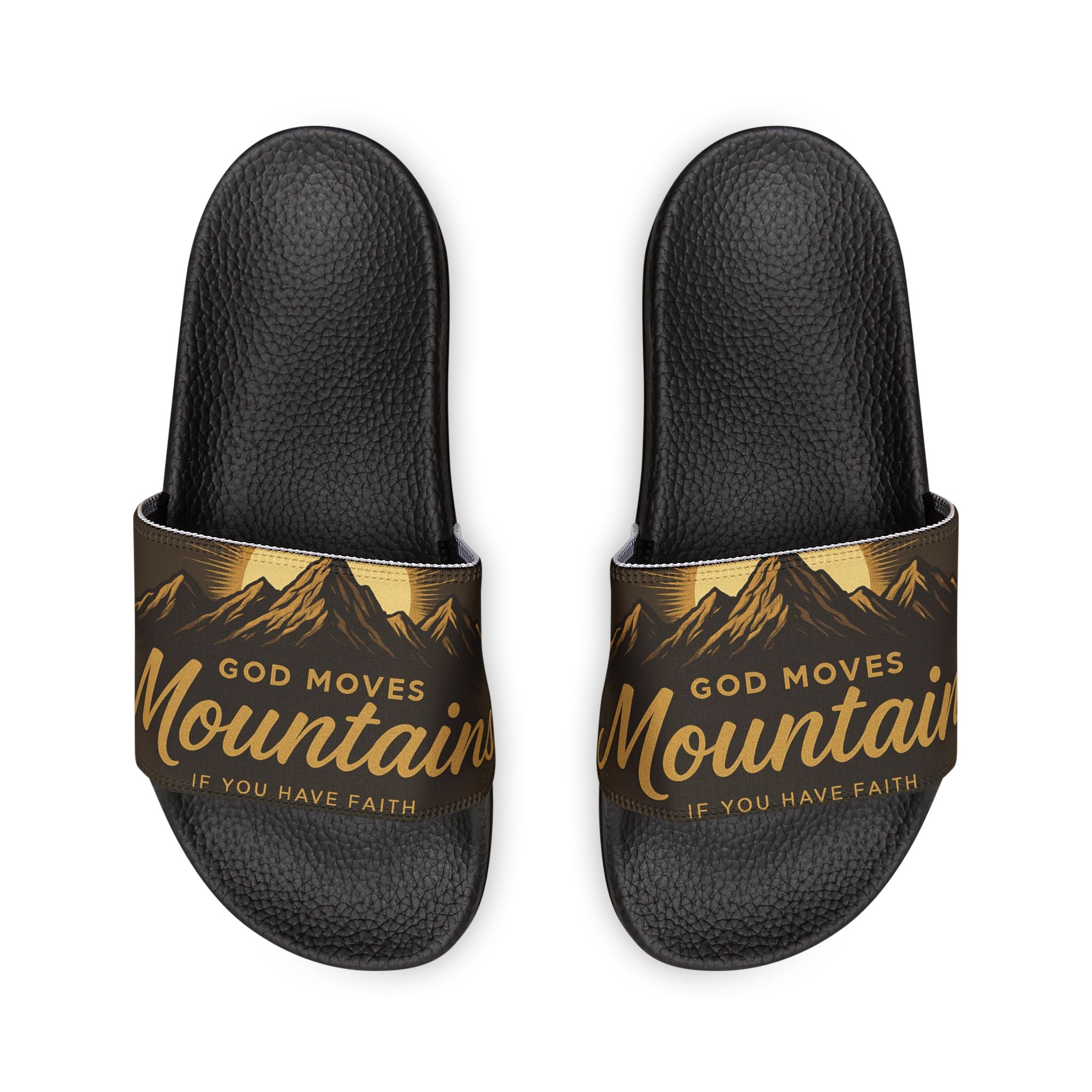 "God Moves Mountains- if you have faith" Women's Removable-Strap Sandals