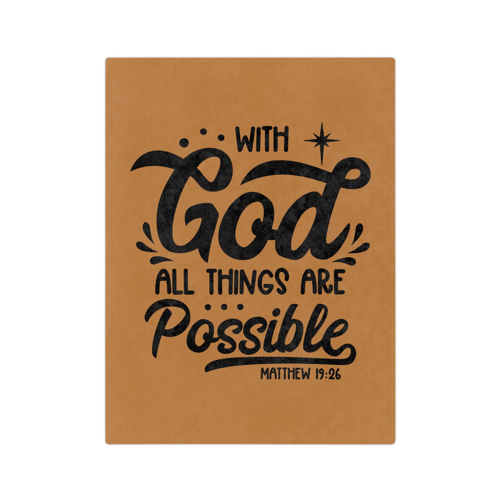 Inspirational Velveteen Microfiber Blanket - "With God All Things Are Possible"