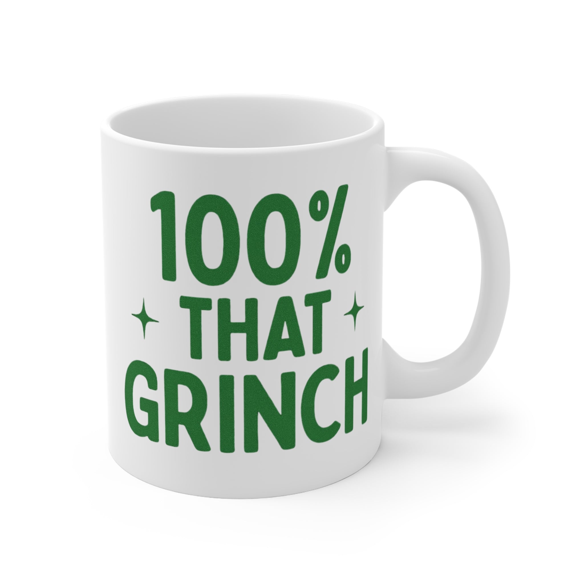 Fun Grinch Mug - 100% That Grinch - Christmas Gift, Holiday Mug, Funny Coffee Cup, Grinch Lover Gift, Festive Drinkware