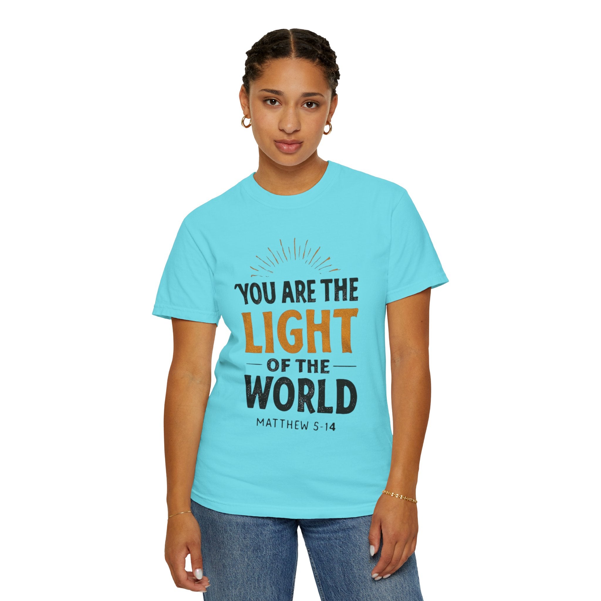 Inspirational T-Shirt with 'You Are the Light of the World' Design, Motivational Tee for Faith, Spiritual Gifts, Religious Apparel, [...]
