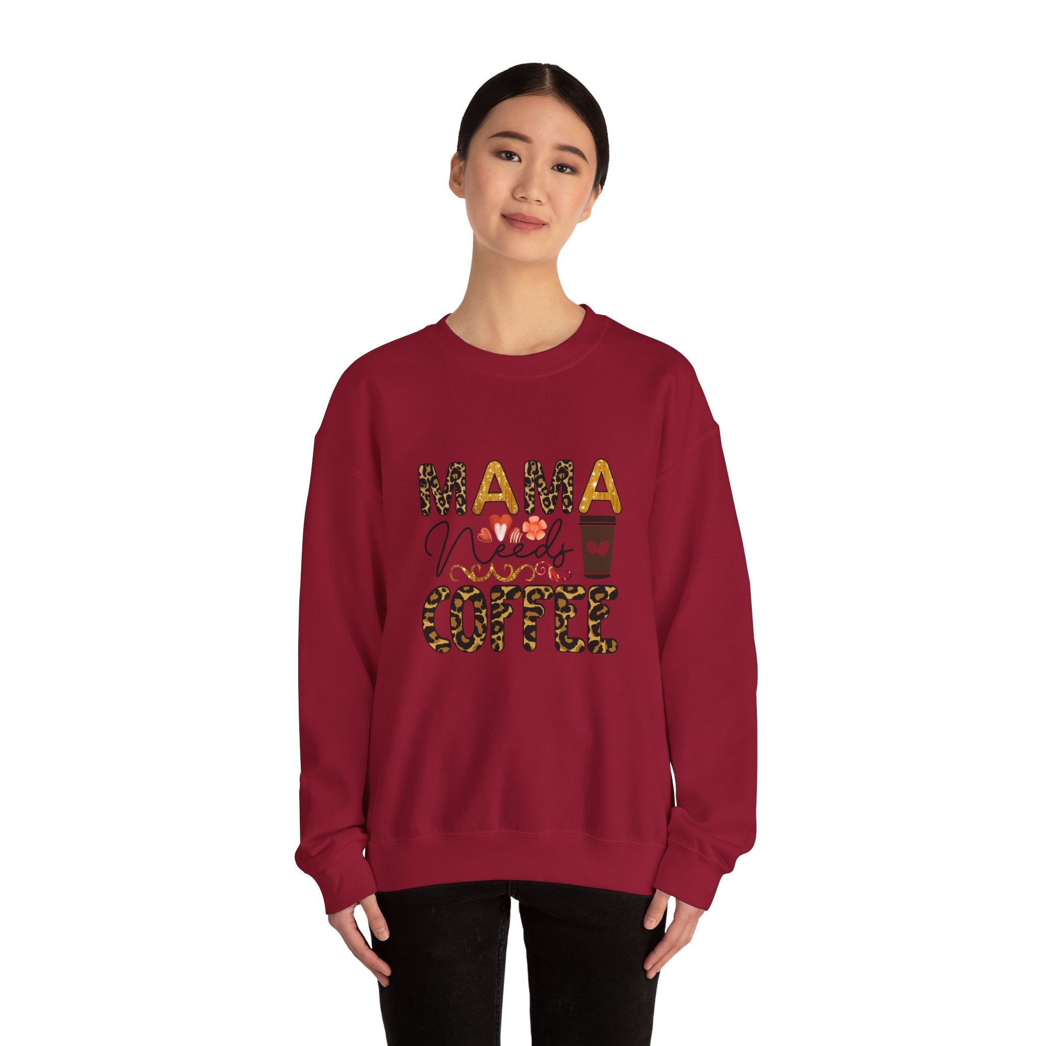 Mama Needs Coffee Crewneck Sweatshirt - Cozy Unisex Pullover Apparel for Moms