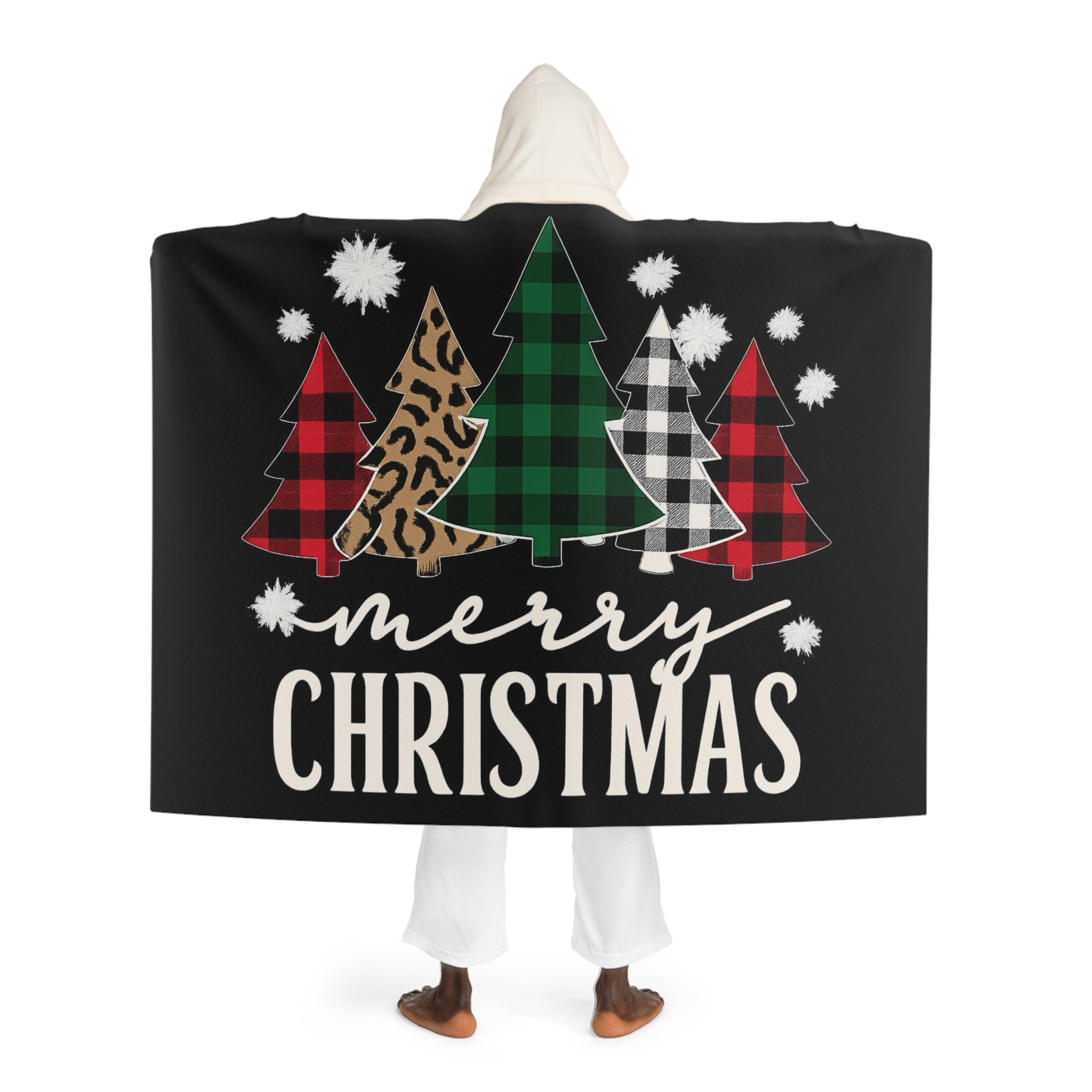 Cozy Sherpa Fleece Blanket Hoodie, Soft Hooded Throw Blanket, Warm Blanket for Winter, Stylish Indoor Wear, Perfect Gift for Holidays