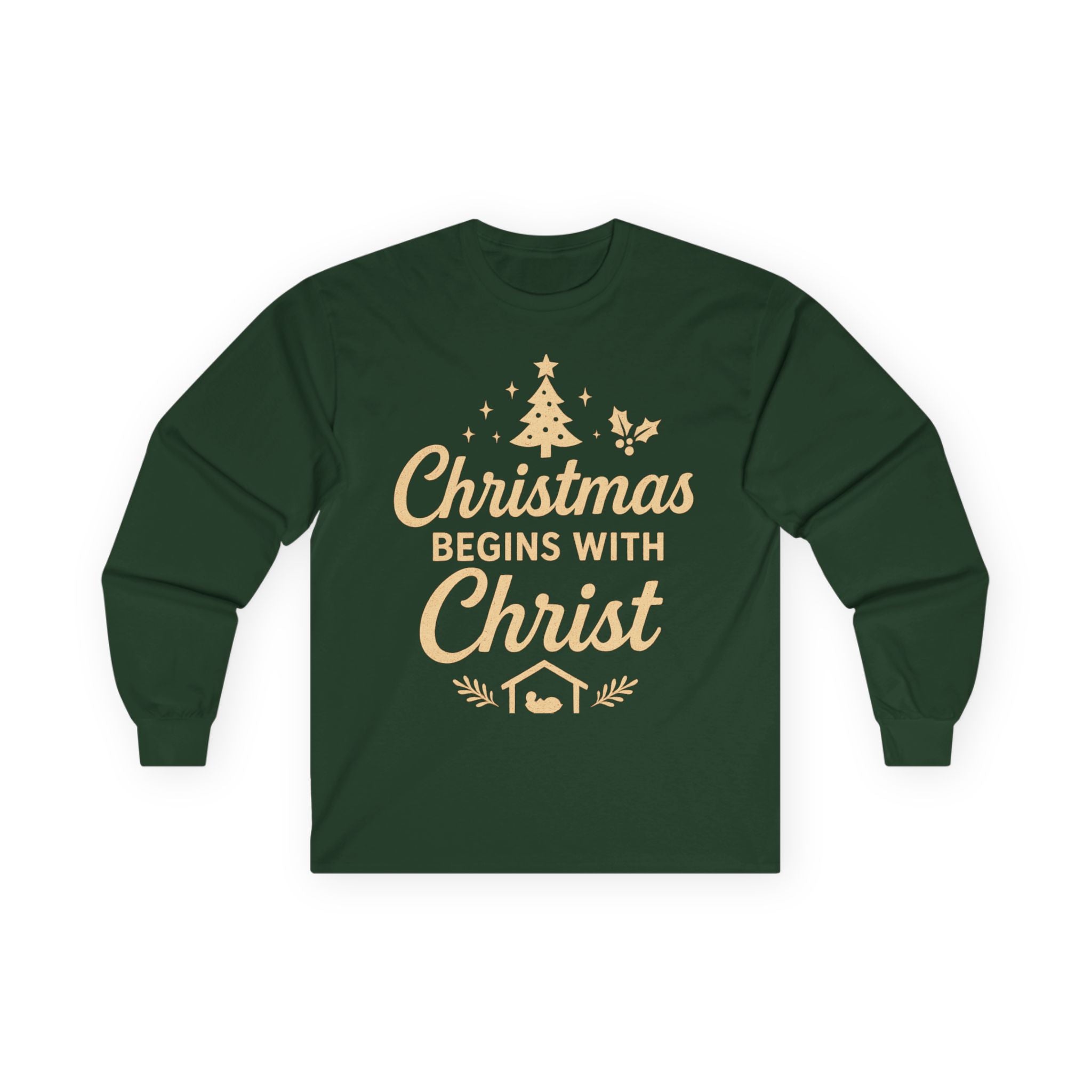 Christmas Begins with Christ Long Sleeve Tee