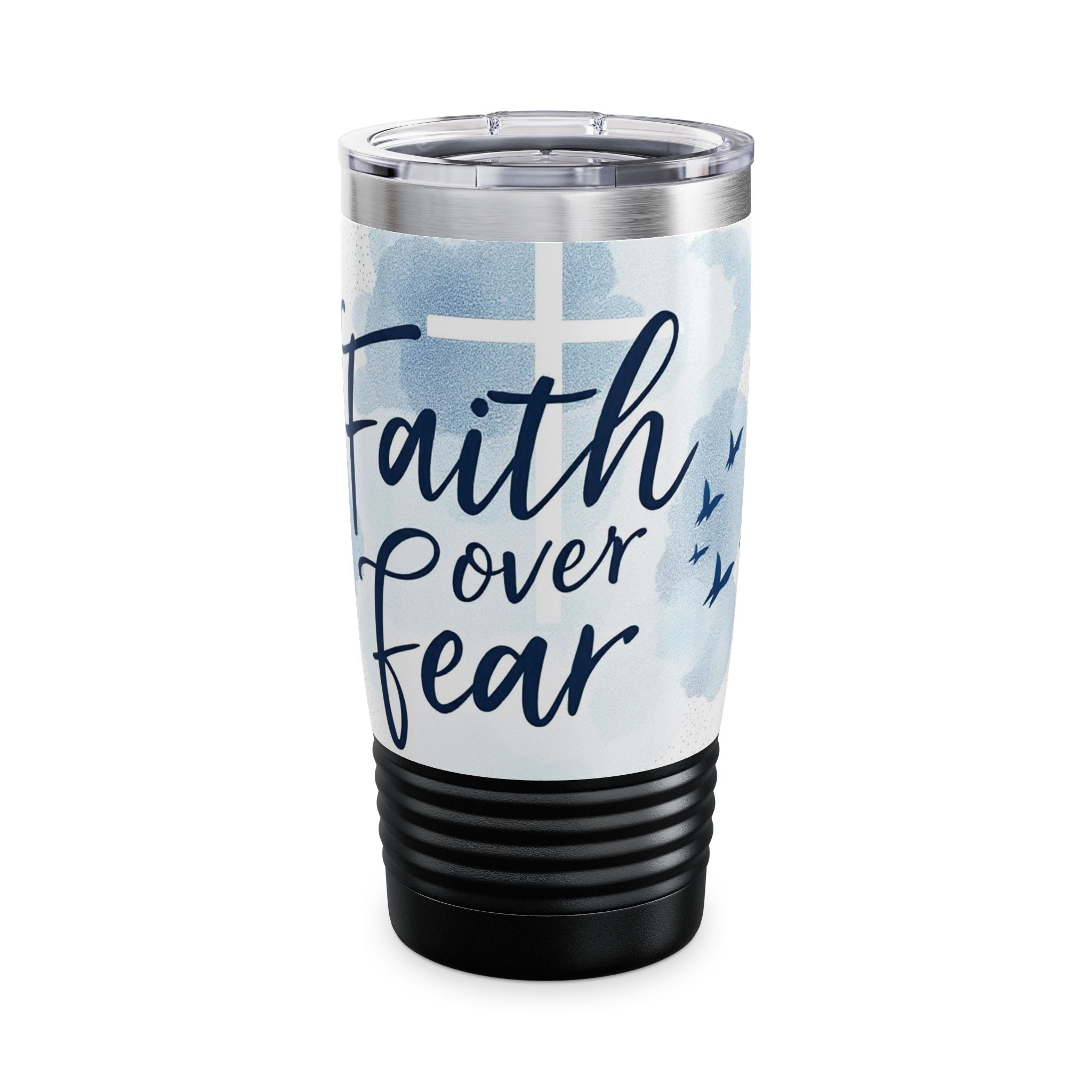 Faith Over Fear Tumbler, Inspiring Drinkware for Daily Motivations, Gift for Journeys, Home + Office Decor, Travel Mug, Encouraging [...]