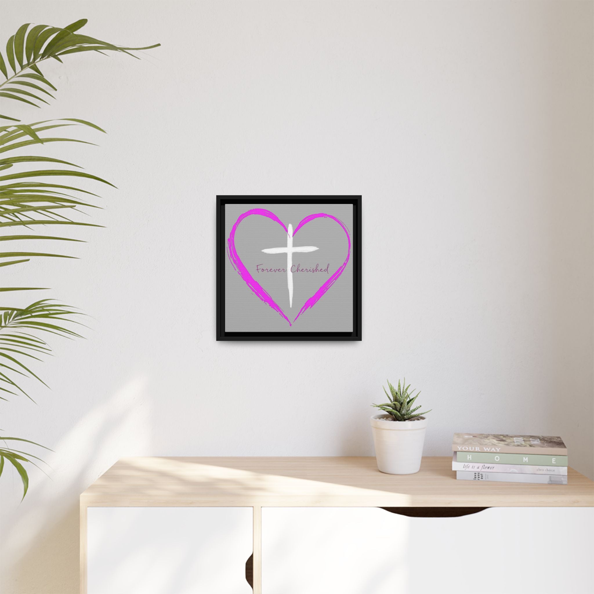 Framed Wall Art with Heart & Cross, Inspirational Home Decor, Gift for Loved Ones, Faith-Based Art, Perfect for Christenings, [...]