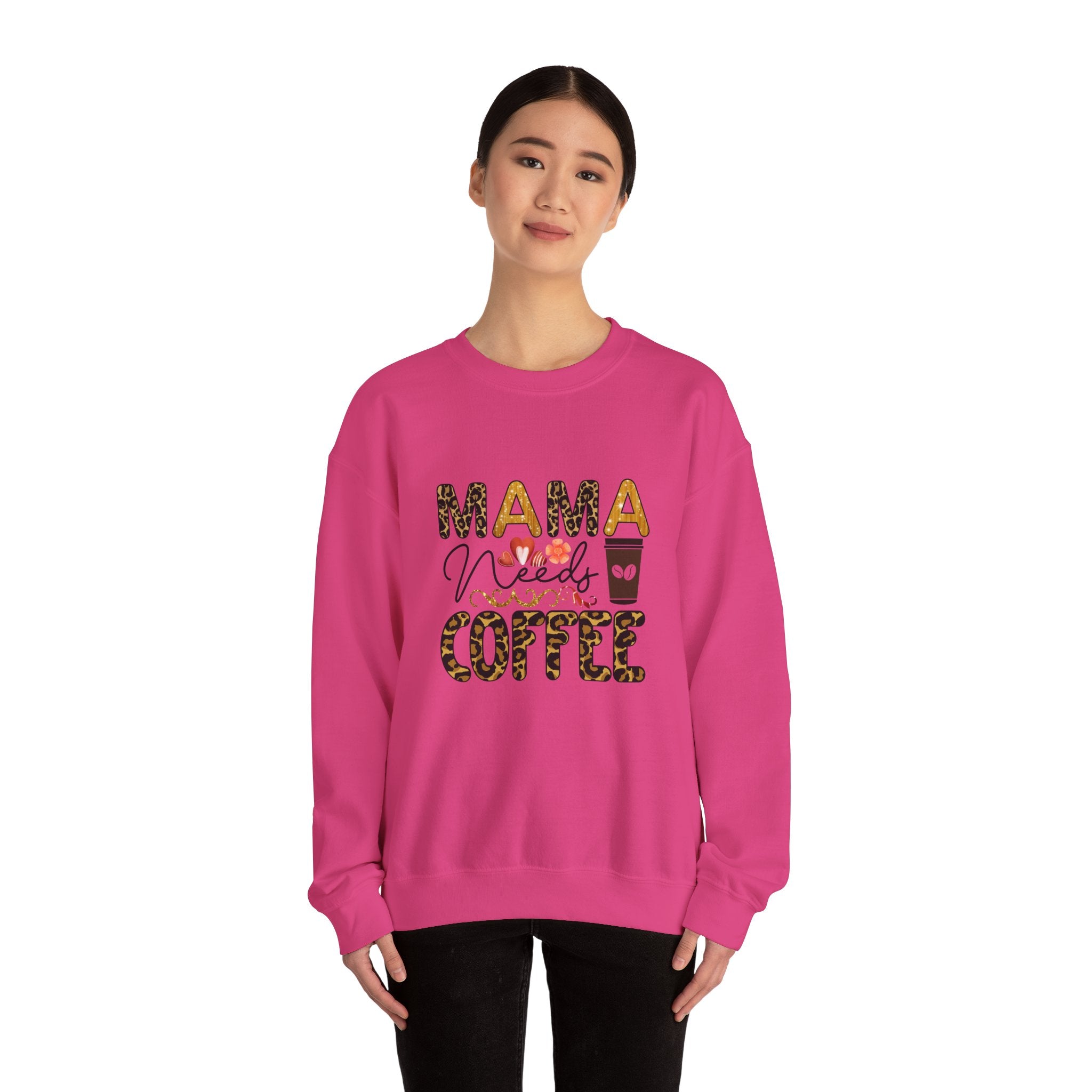 Mama Needs Coffee Crewneck Sweatshirt - Cozy Unisex Pullover Apparel for Moms