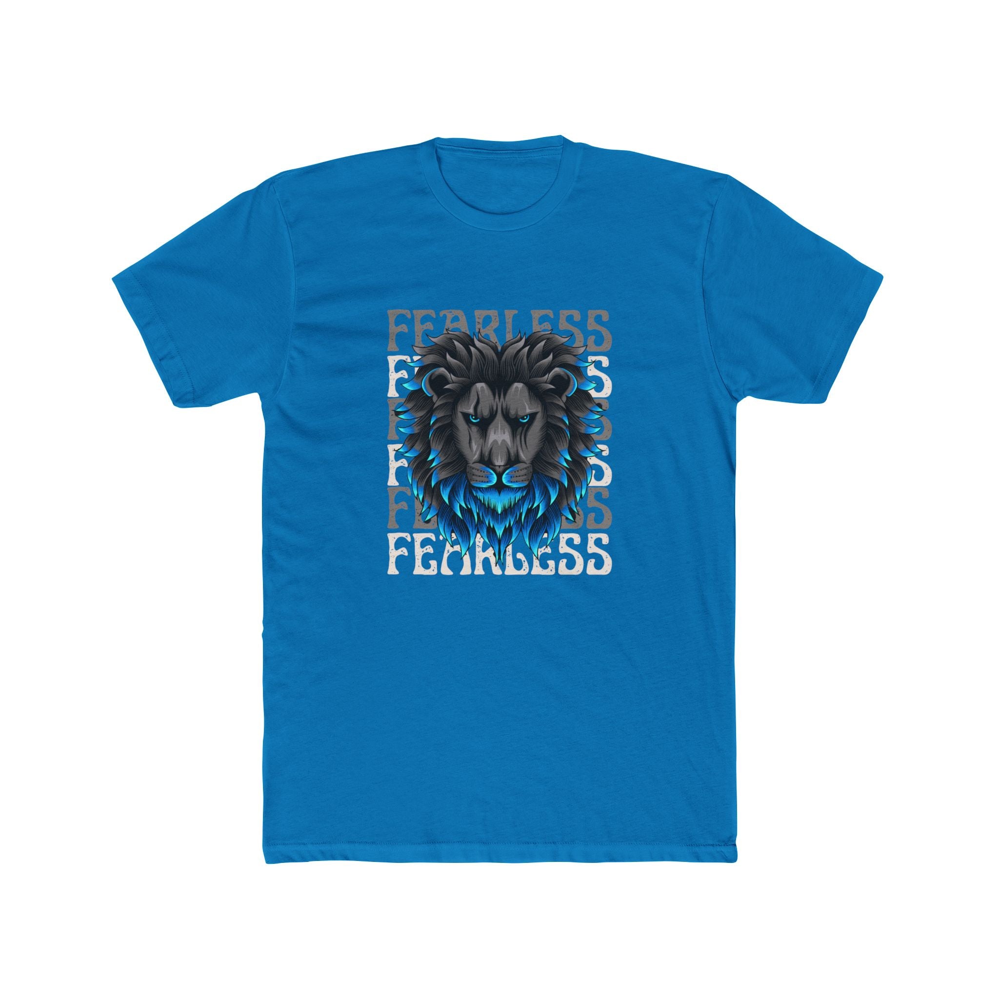 Fearless Lion Graphic Tee - Unisex Cotton Crew Shirt for Animal Lovers, Motivational Gift, Any Occasion, Casual Wear, Unique Style