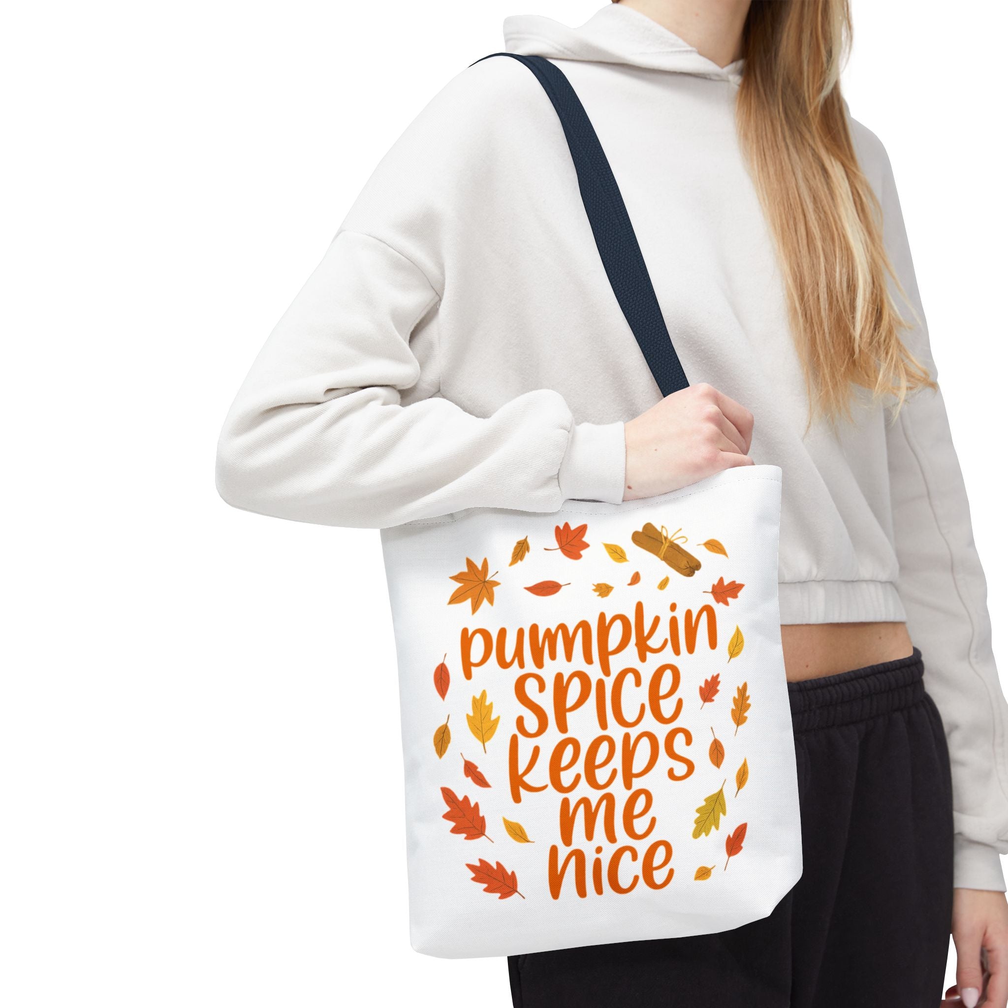Autumn Vibes Tote Bag, Pumpkin Spice Fall Tote, Gift for Coffee Lovers, Seasonal Shopping Bag, Fall Decor Accessory