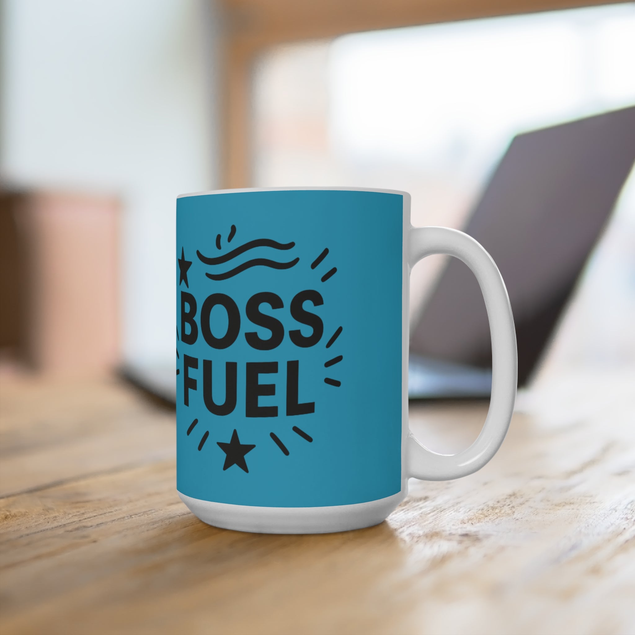Boss Fuel Mug - Motivational Coffee Cup for Entrepreneurs & Bosses, Ideal for Office Gift, Work from Home, 15oz Inspirational Mug