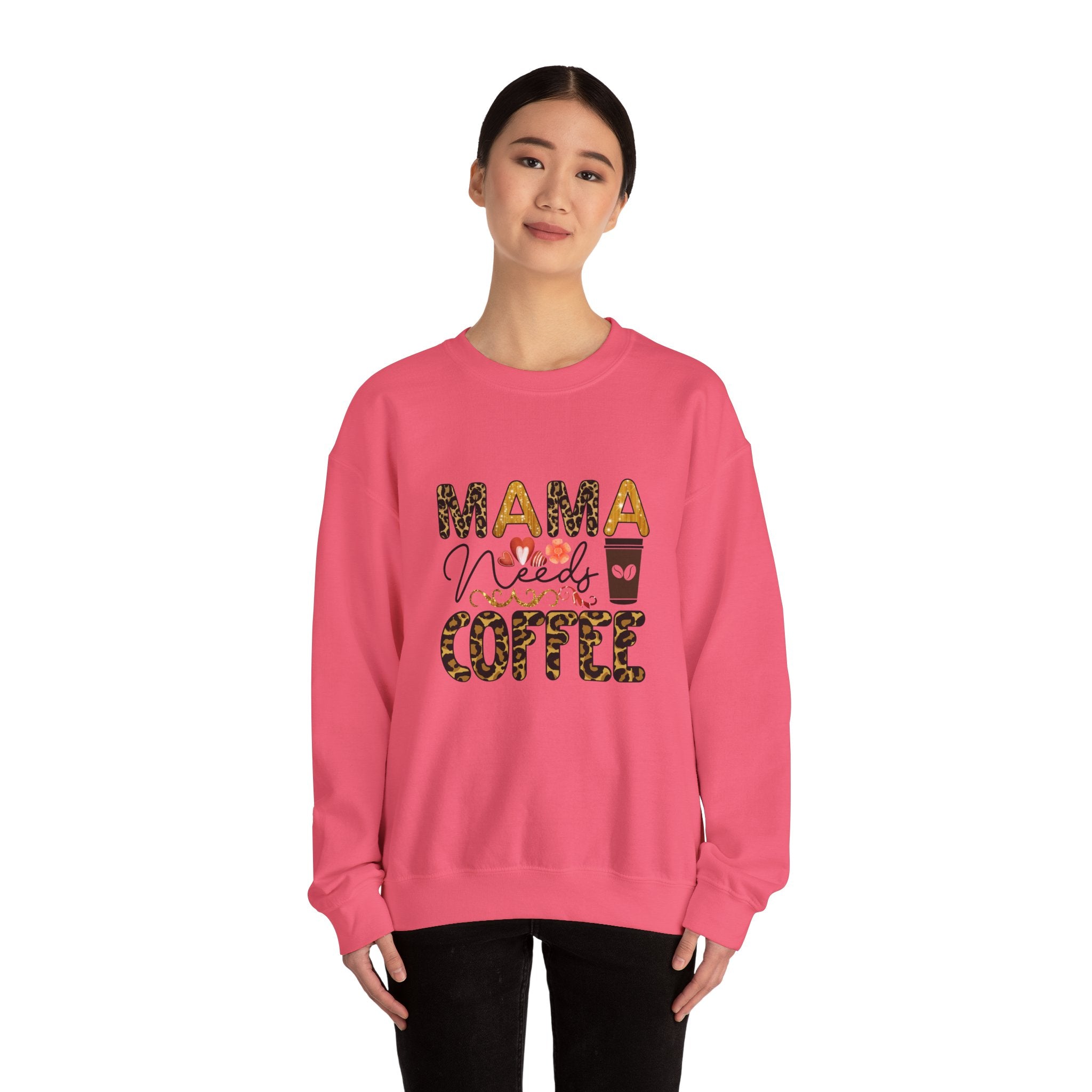 Mama Needs Coffee Crewneck Sweatshirt - Cozy Unisex Pullover Apparel for Moms