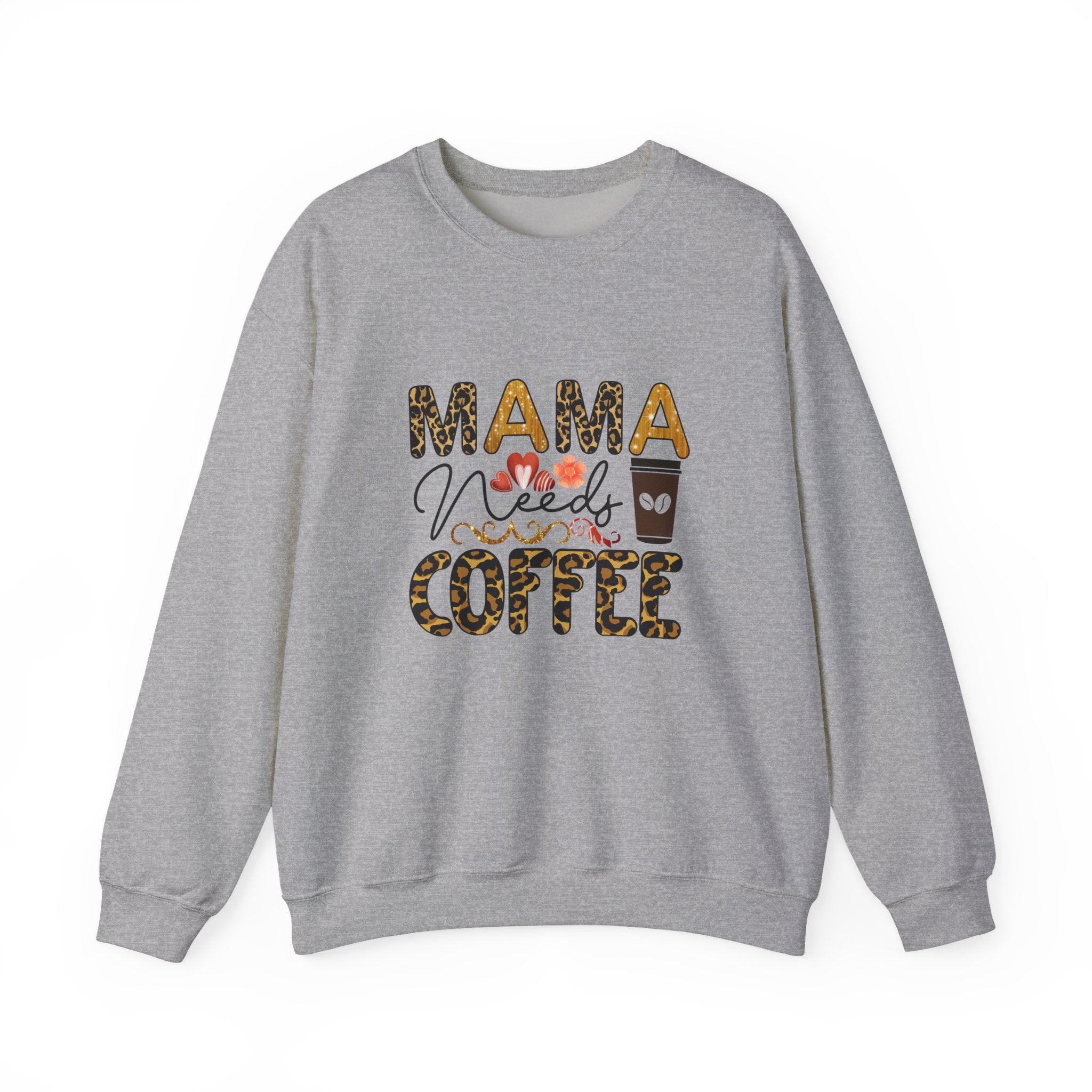 Mama Needs Coffee Crewneck Sweatshirt - Cozy Unisex Pullover Apparel for Moms