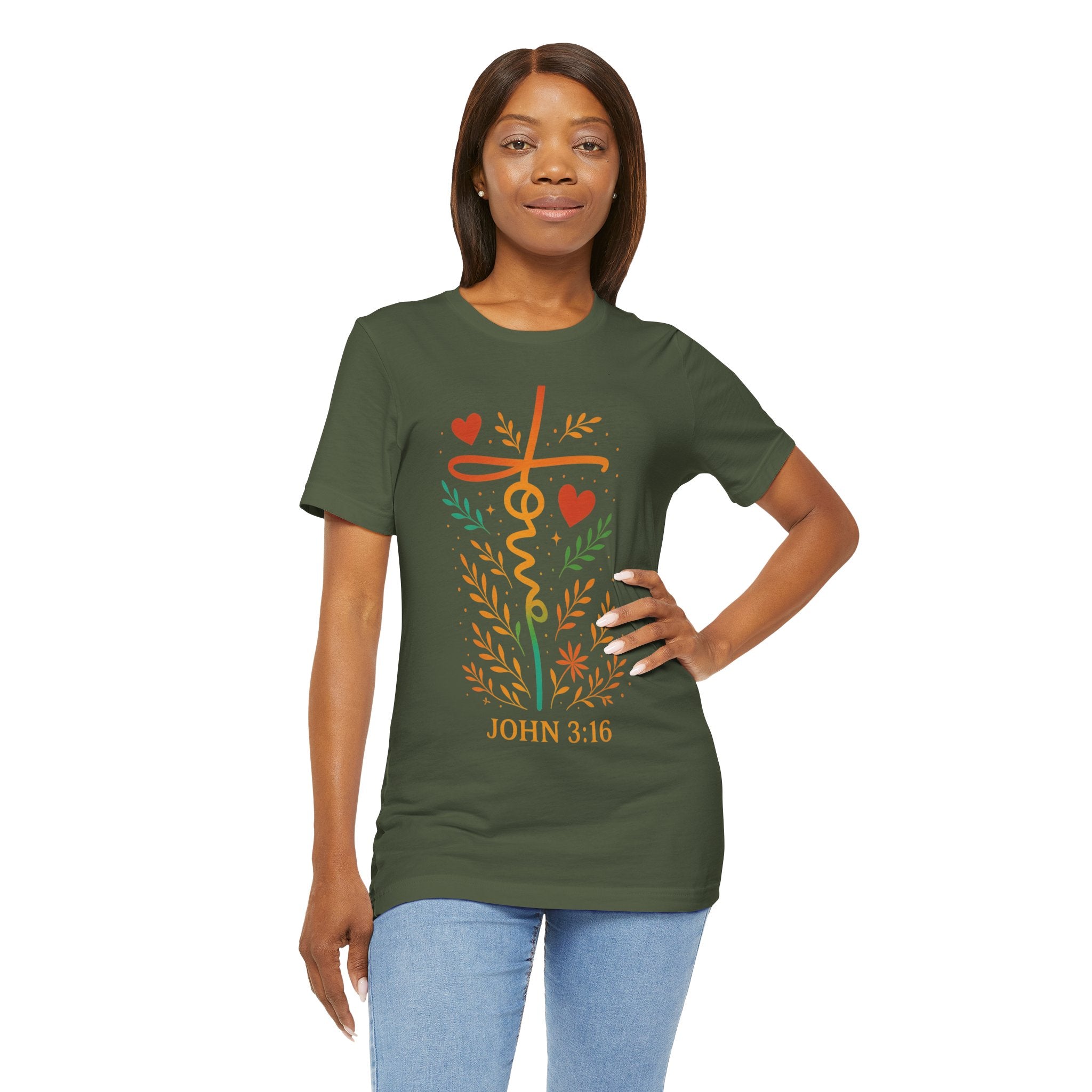 Faith-Inspired Unisex Tee: John 3:16, Christian Gift, Graphic T-Shirt, Religious Apparel, Inspirational Wear
