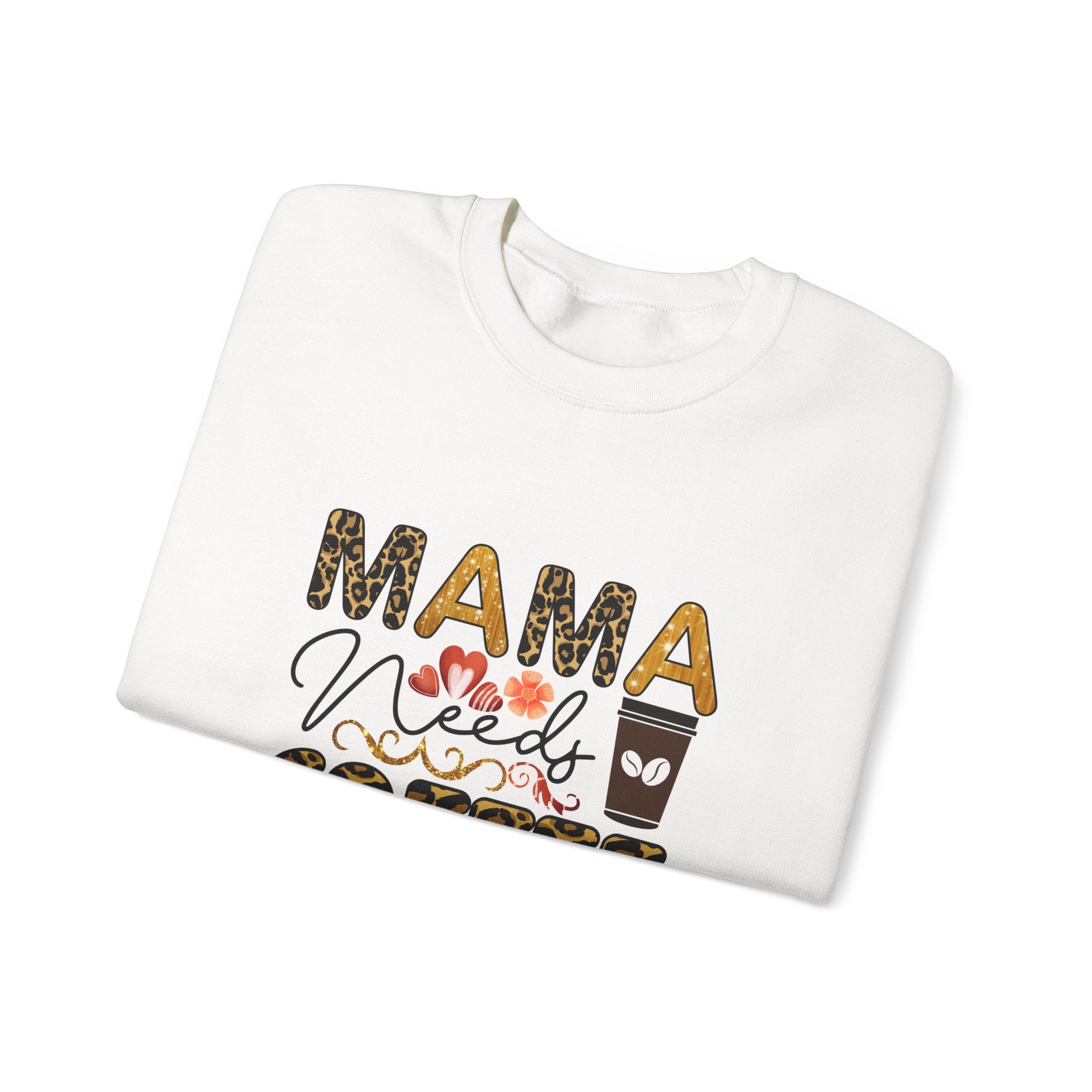 Mama Needs Coffee Crewneck Sweatshirt - Cozy Unisex Pullover Apparel for Moms