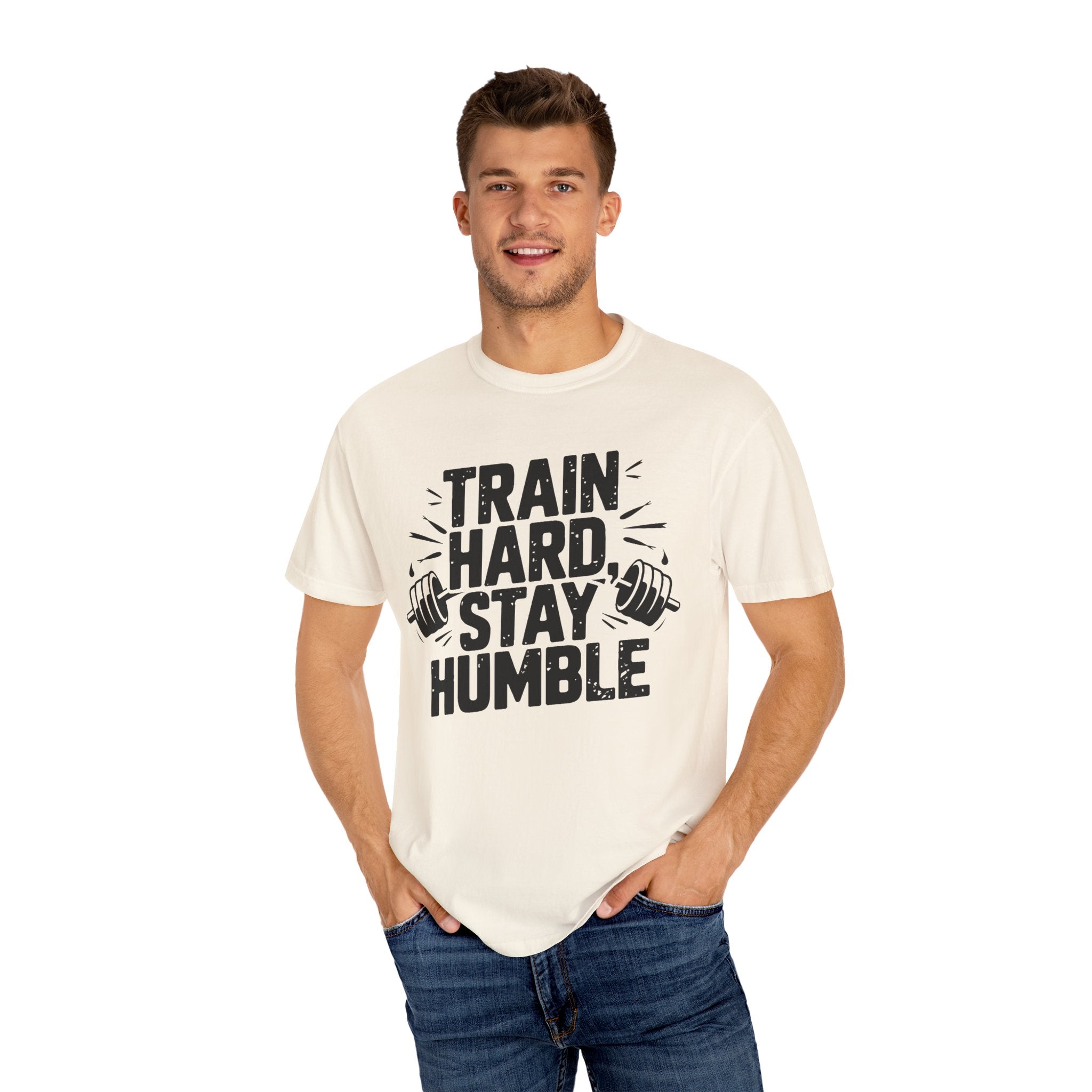 Unisex Gym Motivation T-Shirt - "Train Hard, Stay Humble"