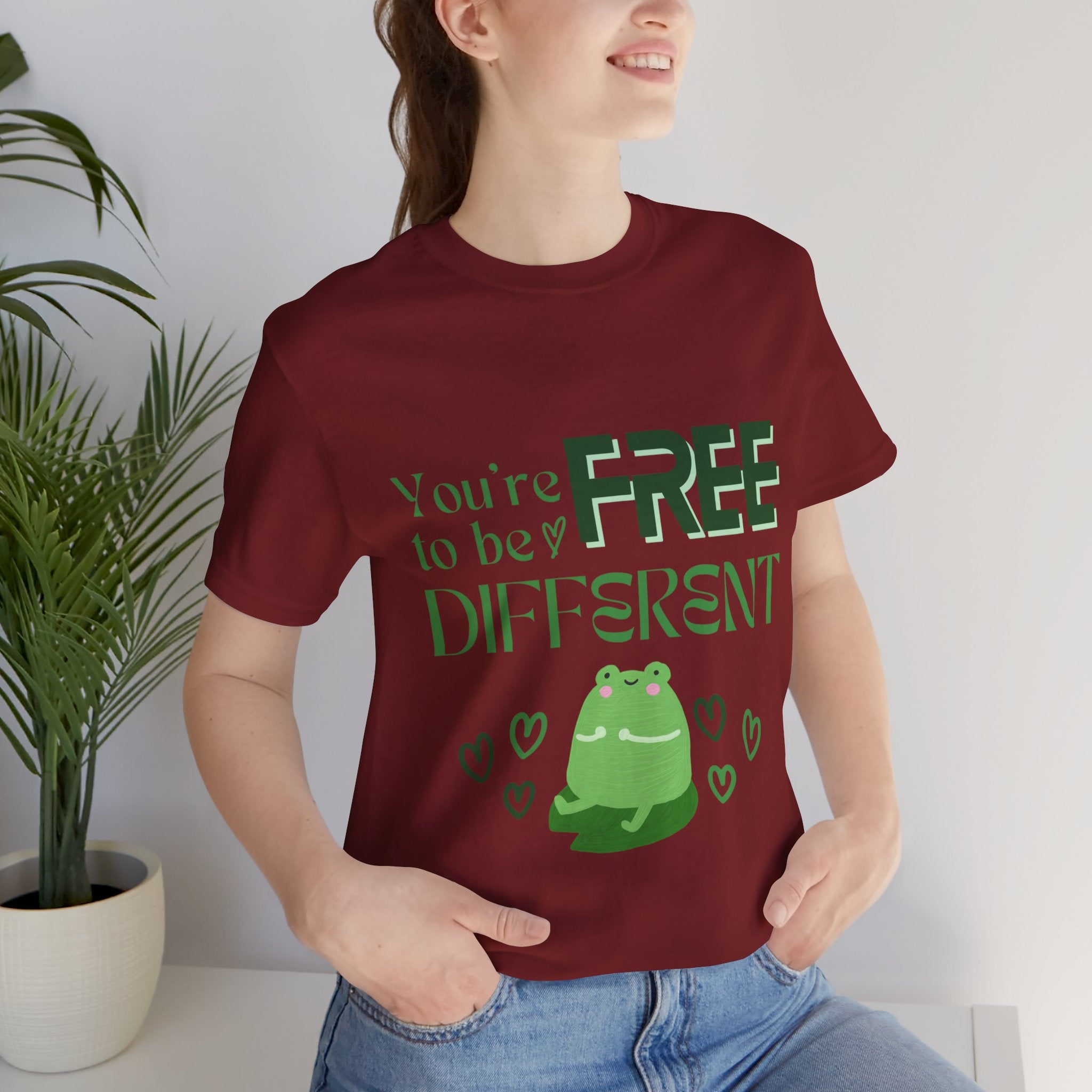You're Free to Be Different Frog Tee, Comfort Tee, Unisex Shirt, Fun Gift, Casual Wear, Frog Lover Gift, Unique Tee