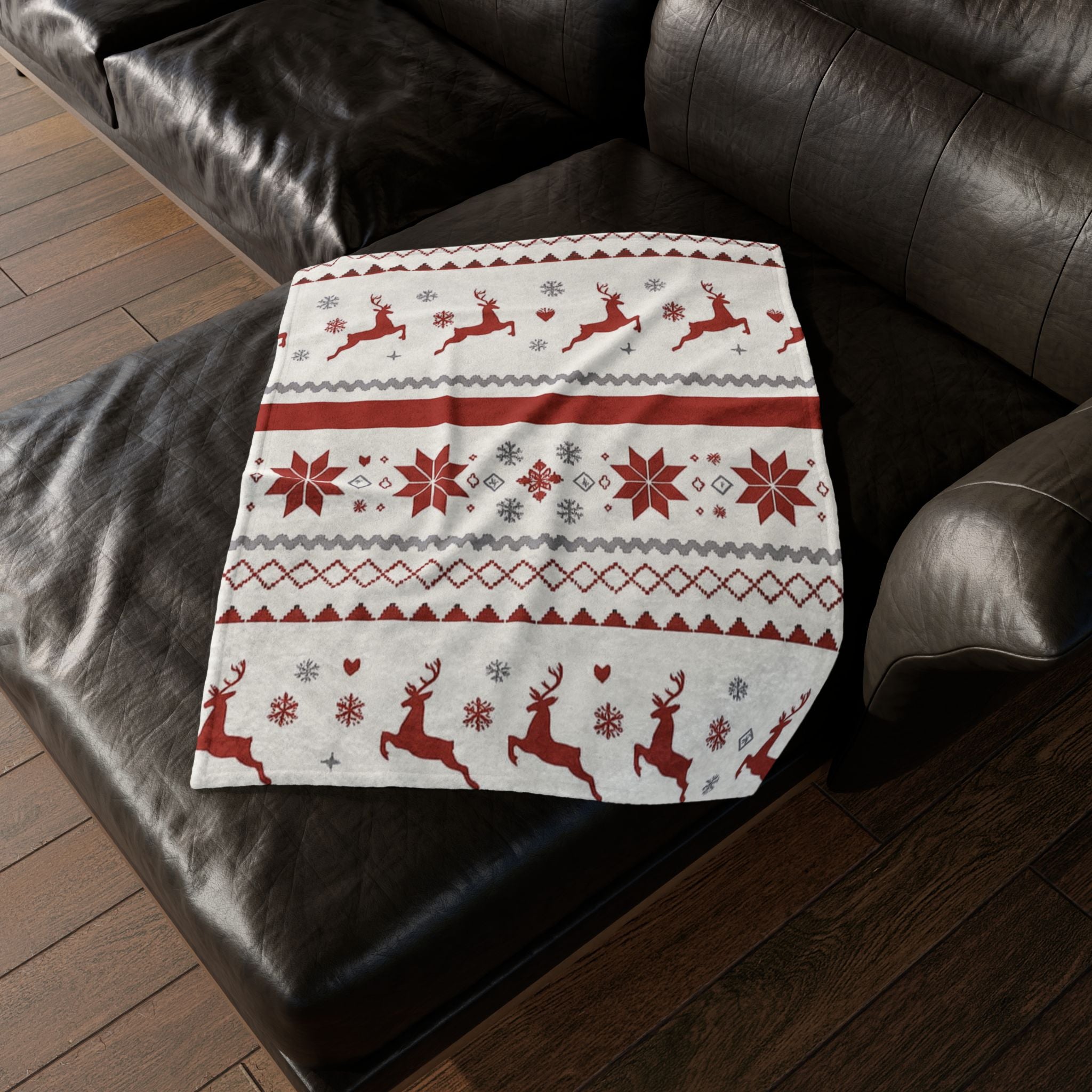 Cozy Christmas Blanket, Holiday Decor, Winter Warmth, Reindeer Blanket, Gift for Him/Her, Soft Throw for Snuggling