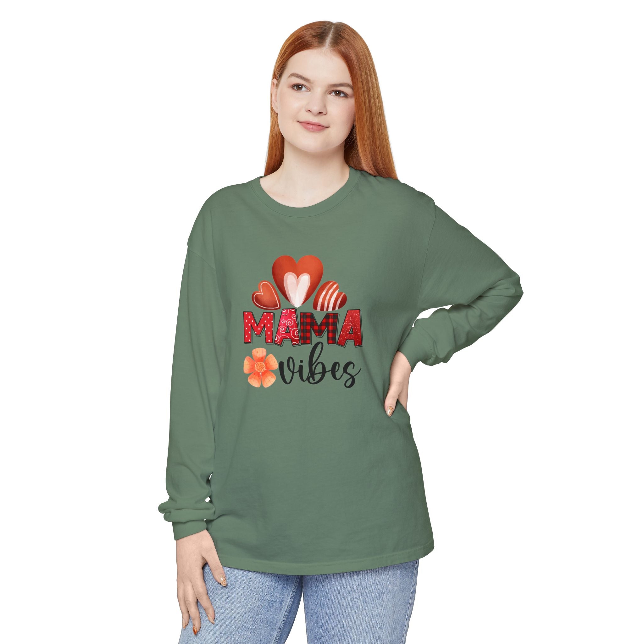 Mama Vibes Long Sleeve T-Shirt - Comfortable Unisex Tee for Moms