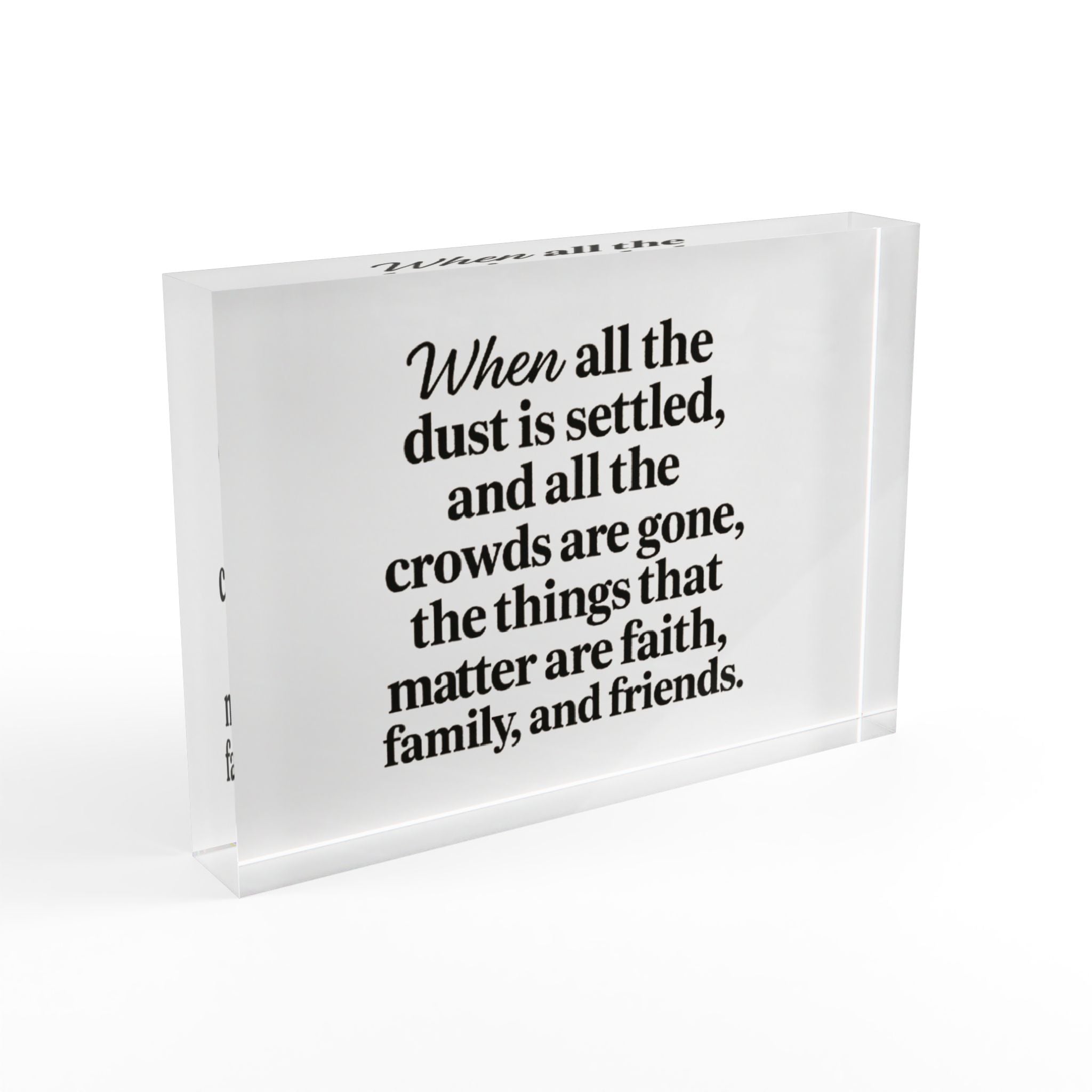 Inspirational Photo Block - Faith, Family, Friends Decor | Home Decor, Gift for Friends, Wall Art, Motivational Decor