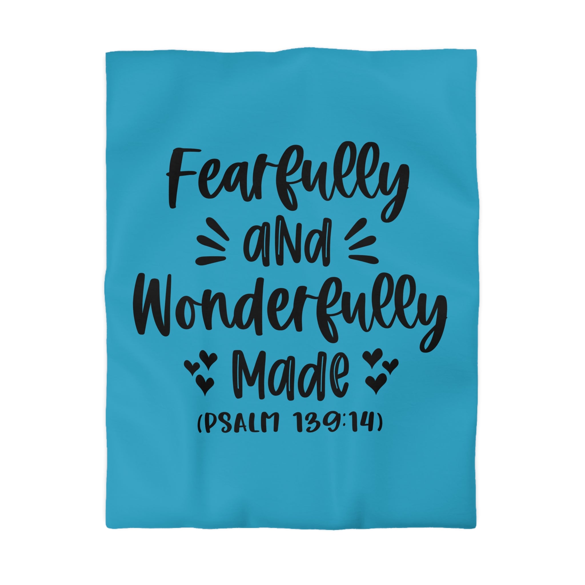 Inspirational Microfiber Duvet Cover - 'Fearfully and Wonderfully Made'