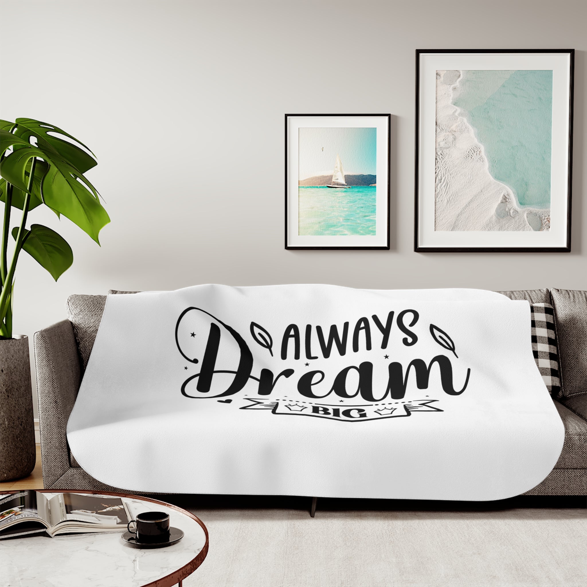 Always Dream Big Sherpa Blanket - Cozy Two-Color Design for Comfort and Inspiration