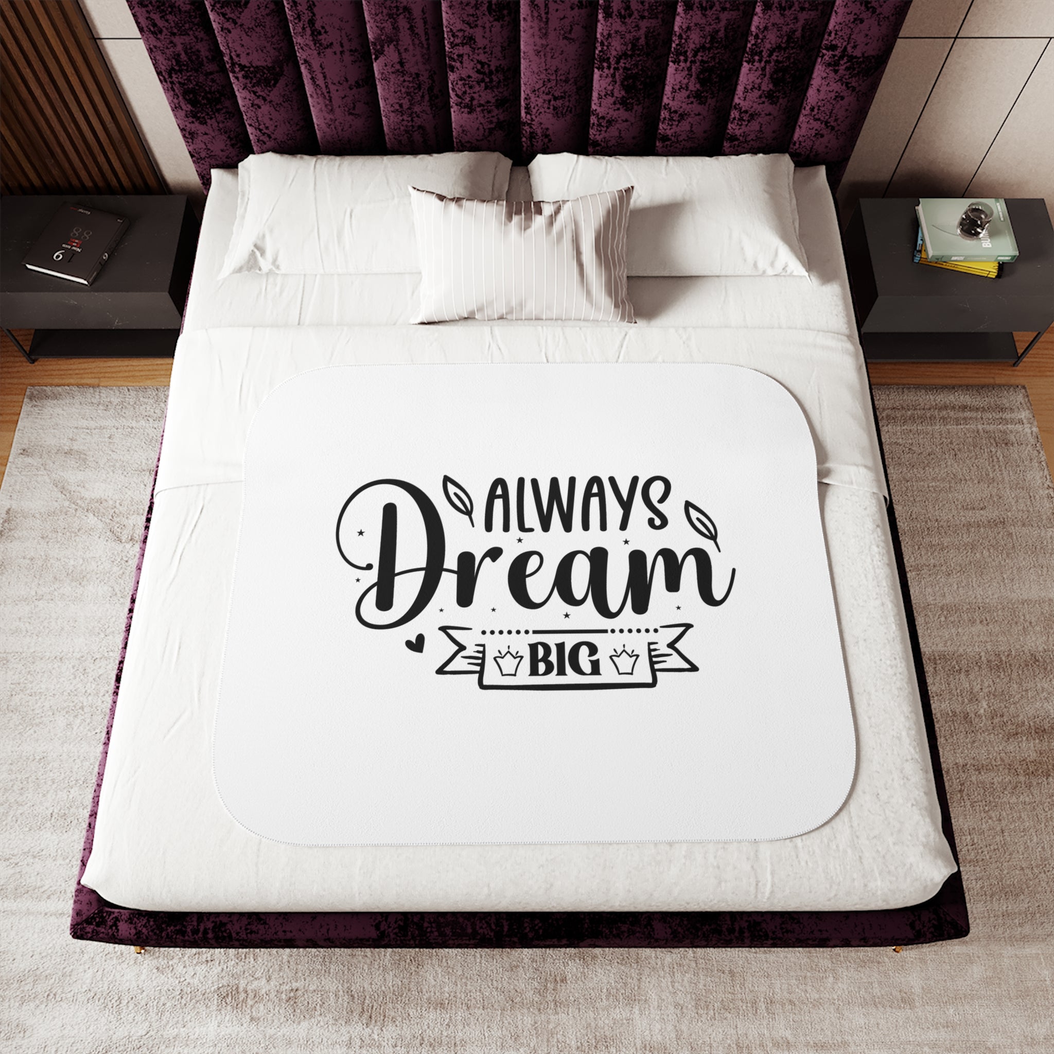 Always Dream Big Sherpa Blanket - Cozy Two-Color Design for Comfort and Inspiration