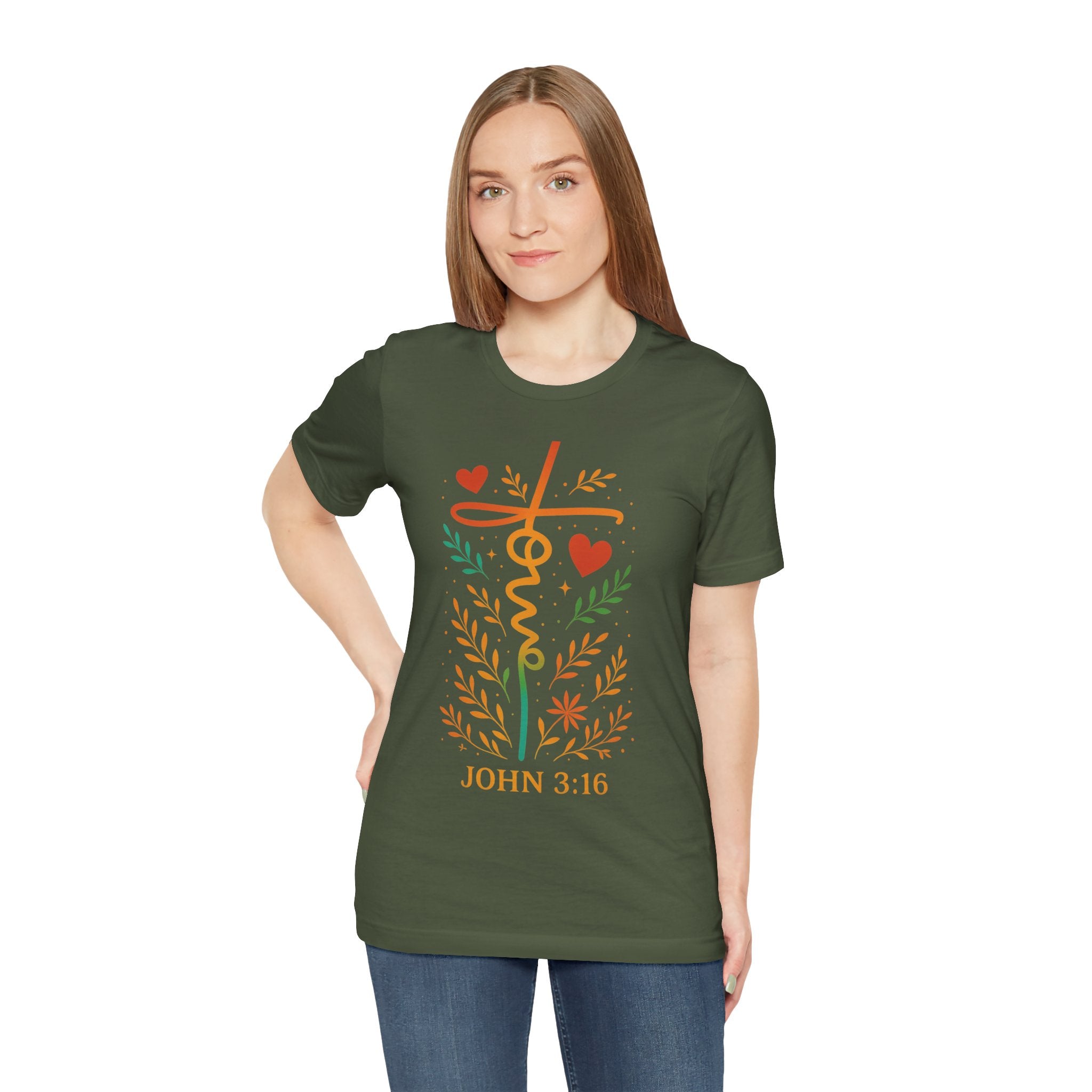 Faith-Inspired Unisex Tee: John 3:16, Christian Gift, Graphic T-Shirt, Religious Apparel, Inspirational Wear