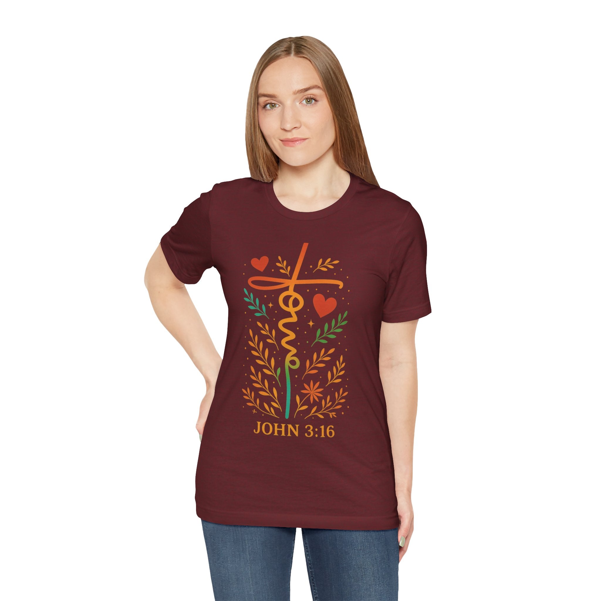 Faith-Inspired Unisex Tee: John 3:16, Christian Gift, Graphic T-Shirt, Religious Apparel, Inspirational Wear