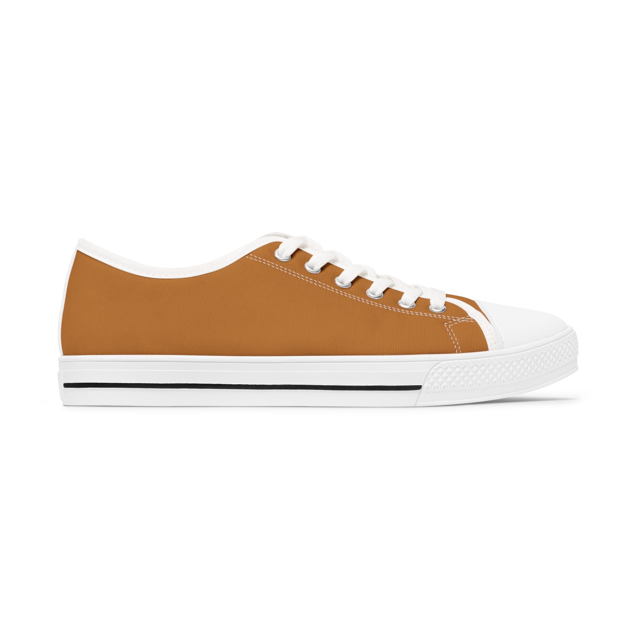 Brown Stylish Women's Low Top Sneakers - Casual, Comfortable, Everyday Wear, Perfect for Summer, Striped Sneakers, Trendy Footwear **Progress Over Perfection"