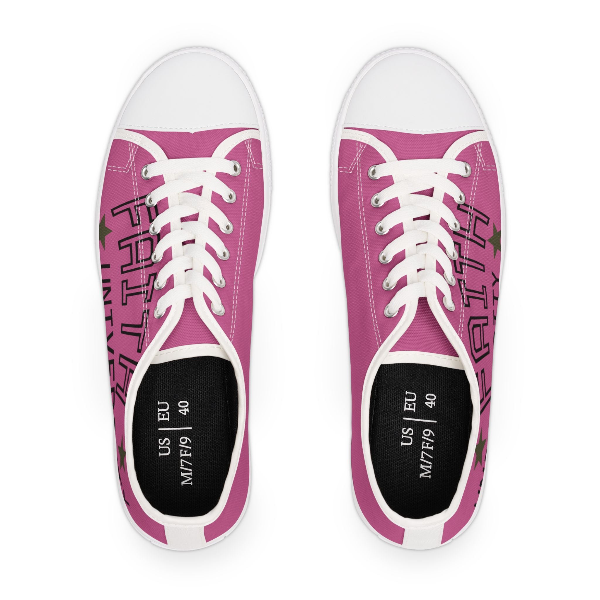Pink Stylish Women's Low Top Sneakers - Casual, Comfortable, Everyday Wear, Perfect for Summer, Striped Sneakers, Trendy Footwear