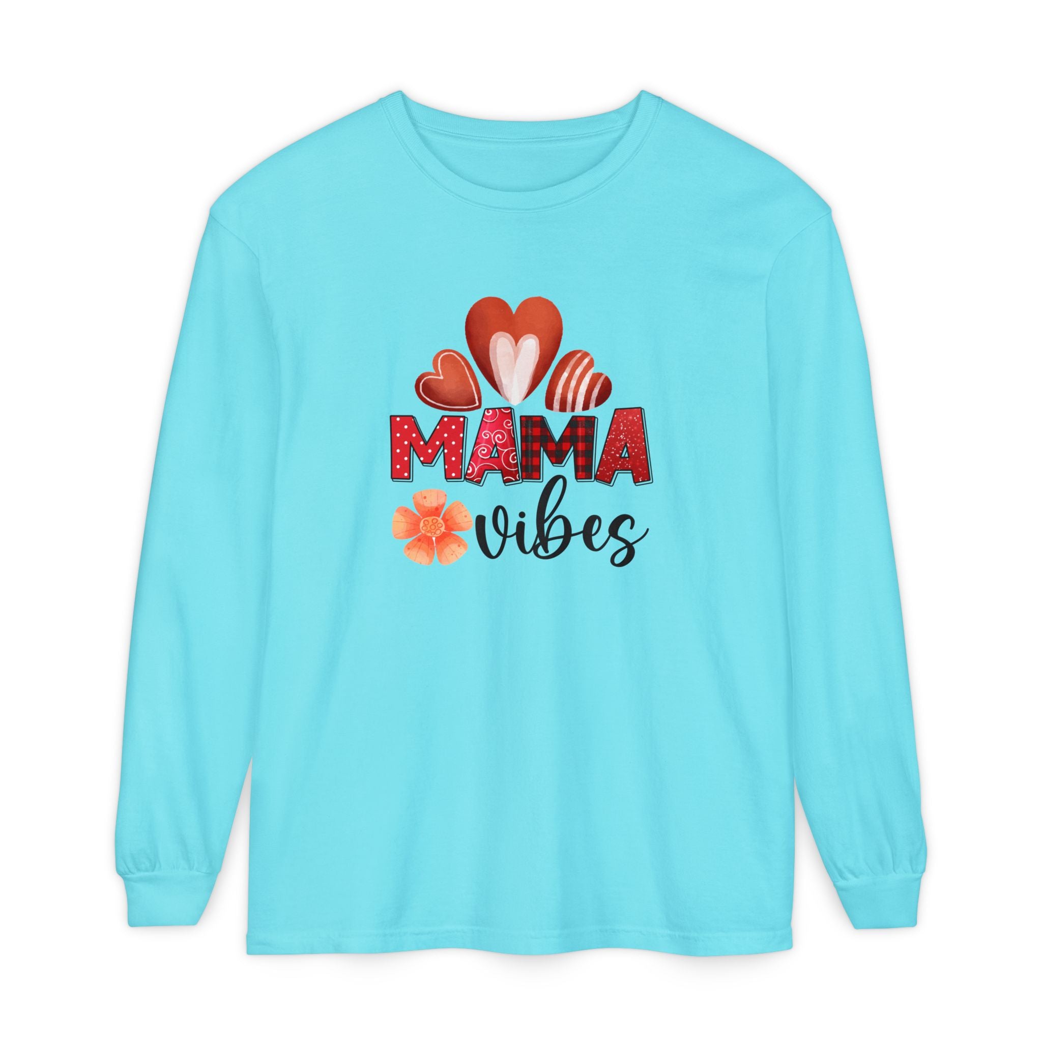Mama Vibes Long Sleeve T-Shirt - Comfortable Unisex Tee for Moms