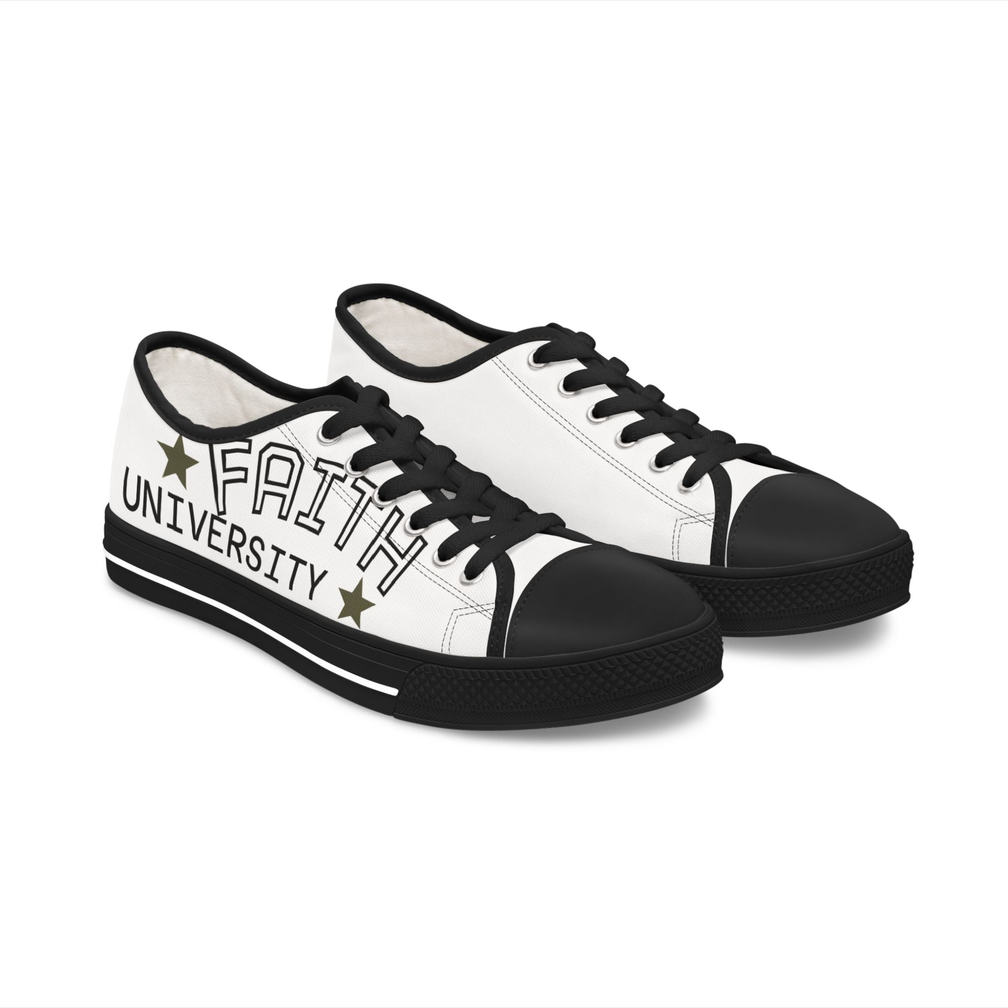 White Stylish Women's Low Top Sneakers - Casual, Comfortable, Everyday Wear, Perfect for Summer, Striped Sneakers, Trendy Footwear