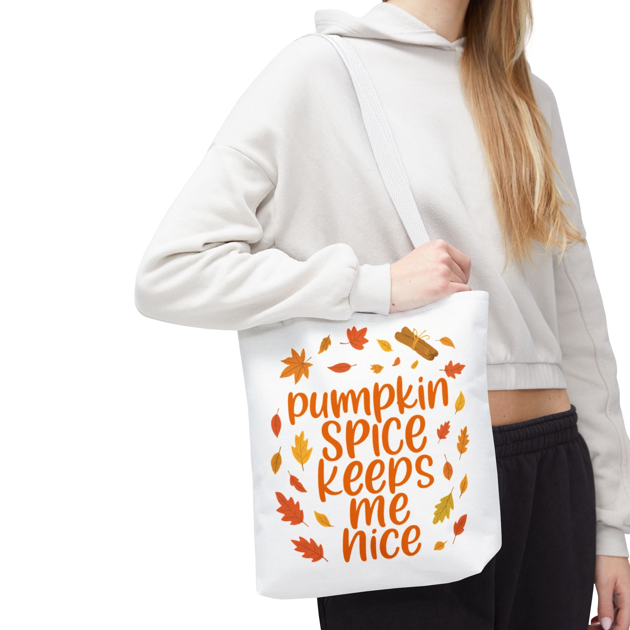 Autumn Vibes Tote Bag, Pumpkin Spice Fall Tote, Gift for Coffee Lovers, Seasonal Shopping Bag, Fall Decor Accessory