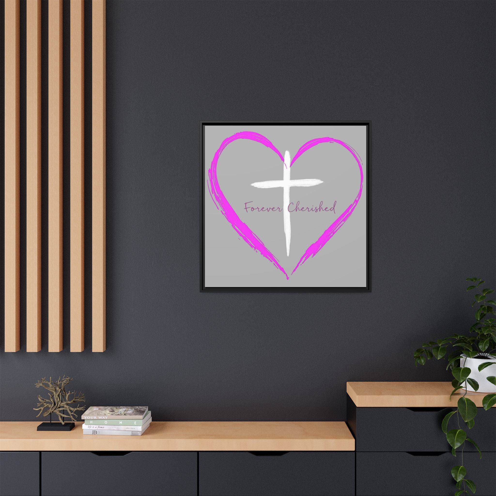 Framed Wall Art with Heart & Cross, Inspirational Home Decor, Gift for Loved Ones, Faith-Based Art, Perfect for Christenings, [...]