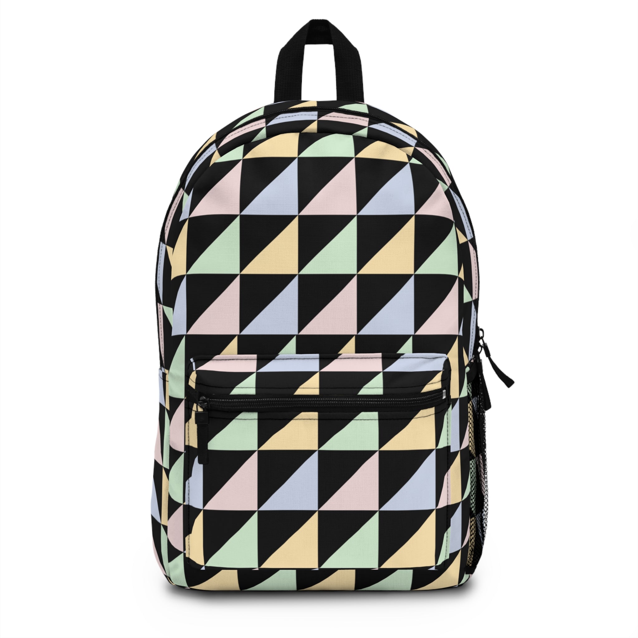 Stylish Geometric Backpack with Colorful Triangles, Trendy School Bag, Travel Backpack, Casual Daypack, Perfect Gift for Students