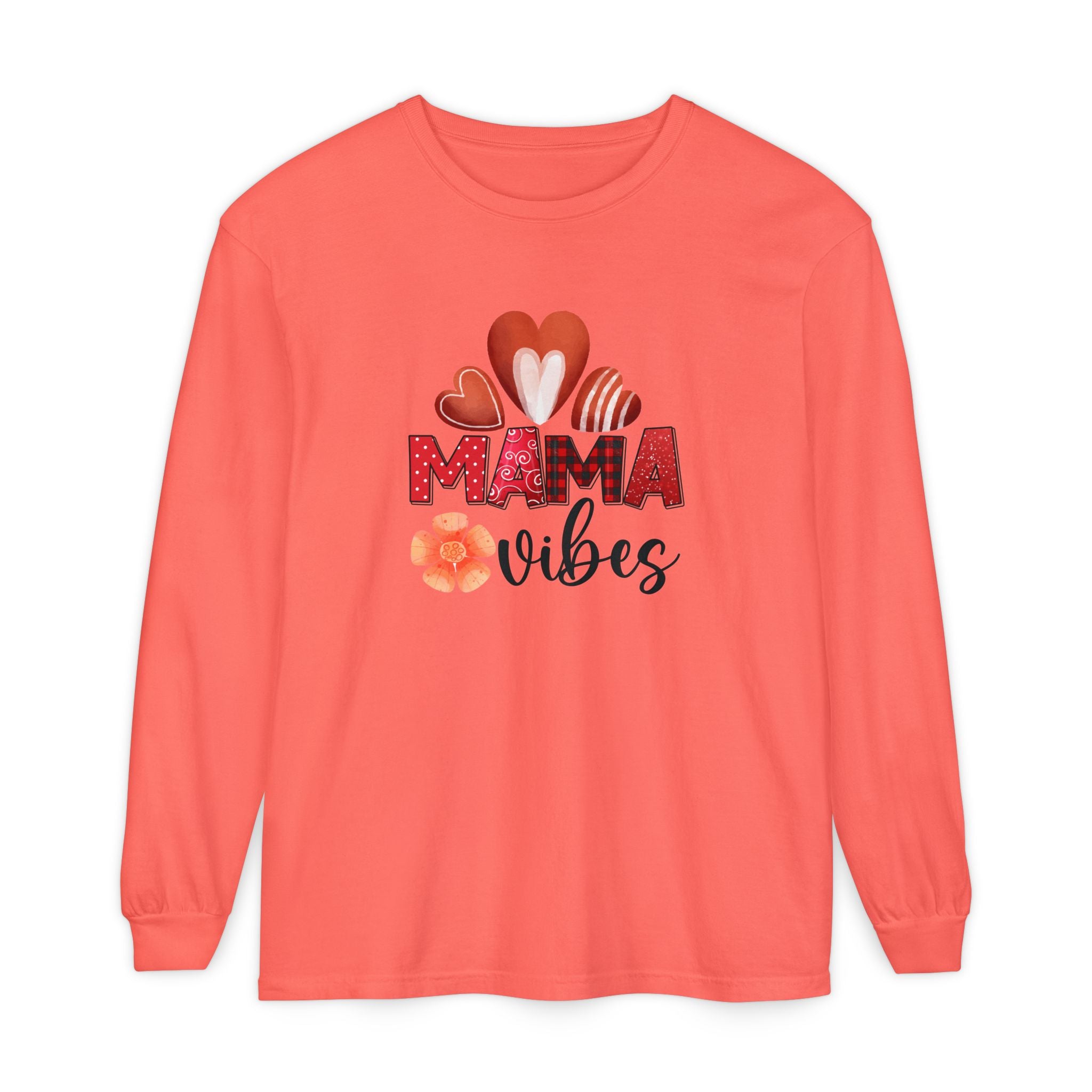 Mama Vibes Long Sleeve T-Shirt - Comfortable Unisex Tee for Moms