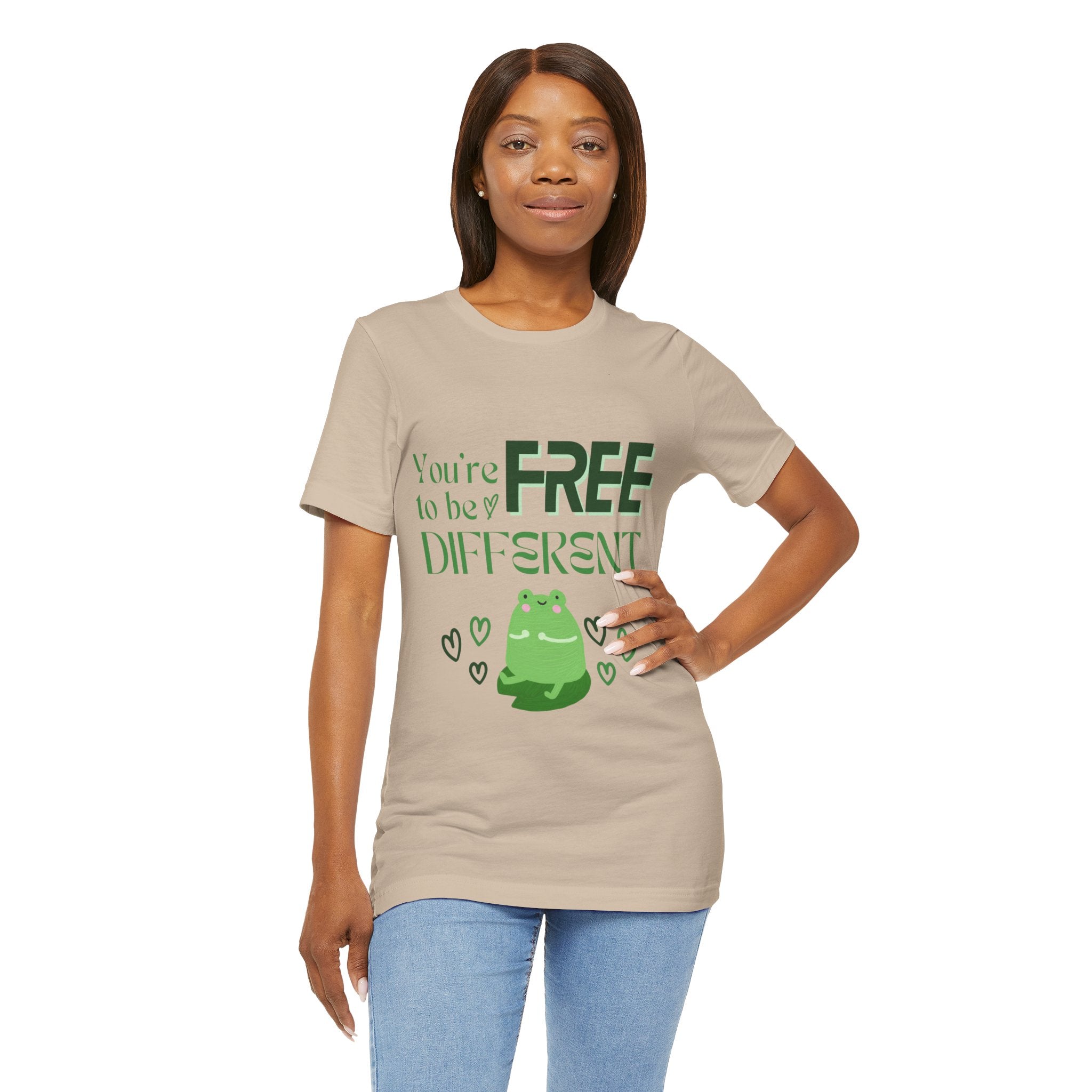 You're Free to Be Different Frog Tee, Comfort Tee, Unisex Shirt, Fun Gift, Casual Wear, Frog Lover Gift, Unique Tee