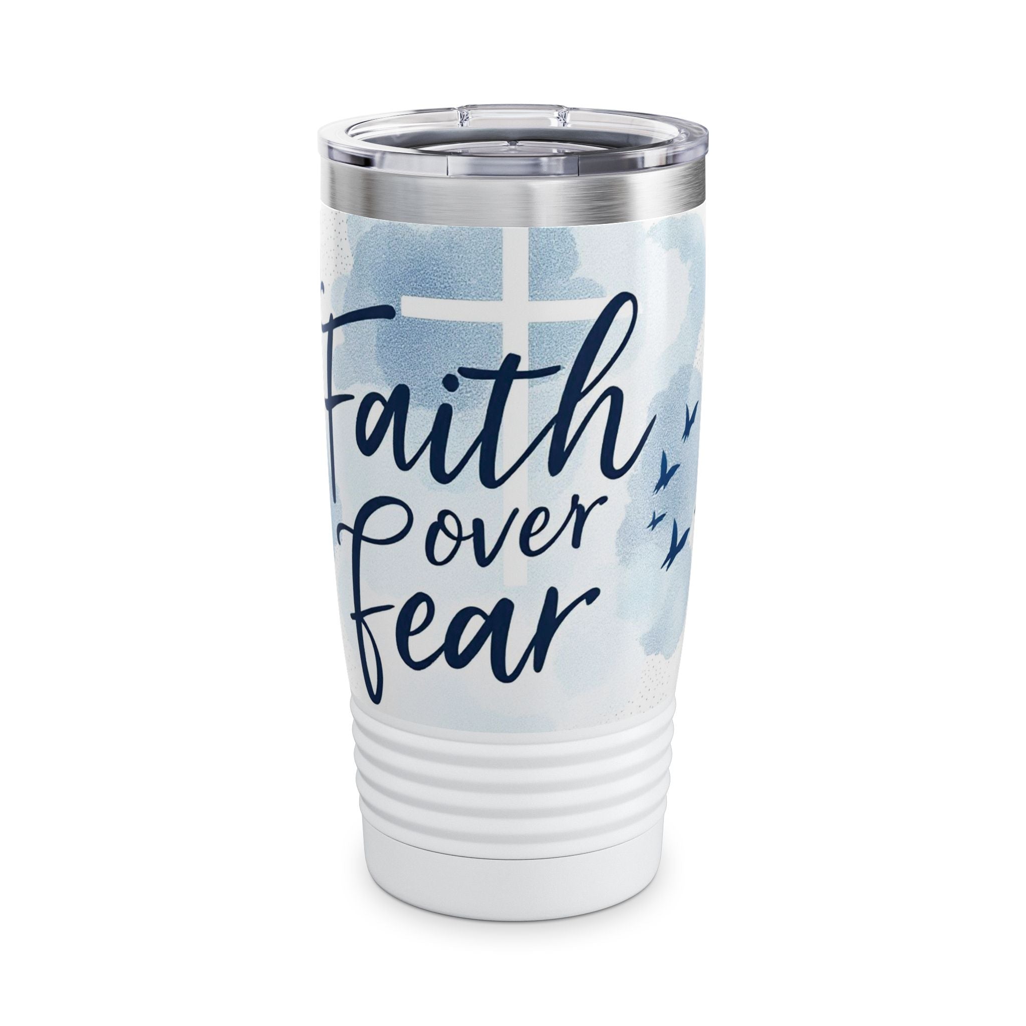 Faith Over Fear Tumbler, Inspiring Drinkware for Daily Motivations, Gift for Journeys, Home + Office Decor, Travel Mug, Encouraging [...]