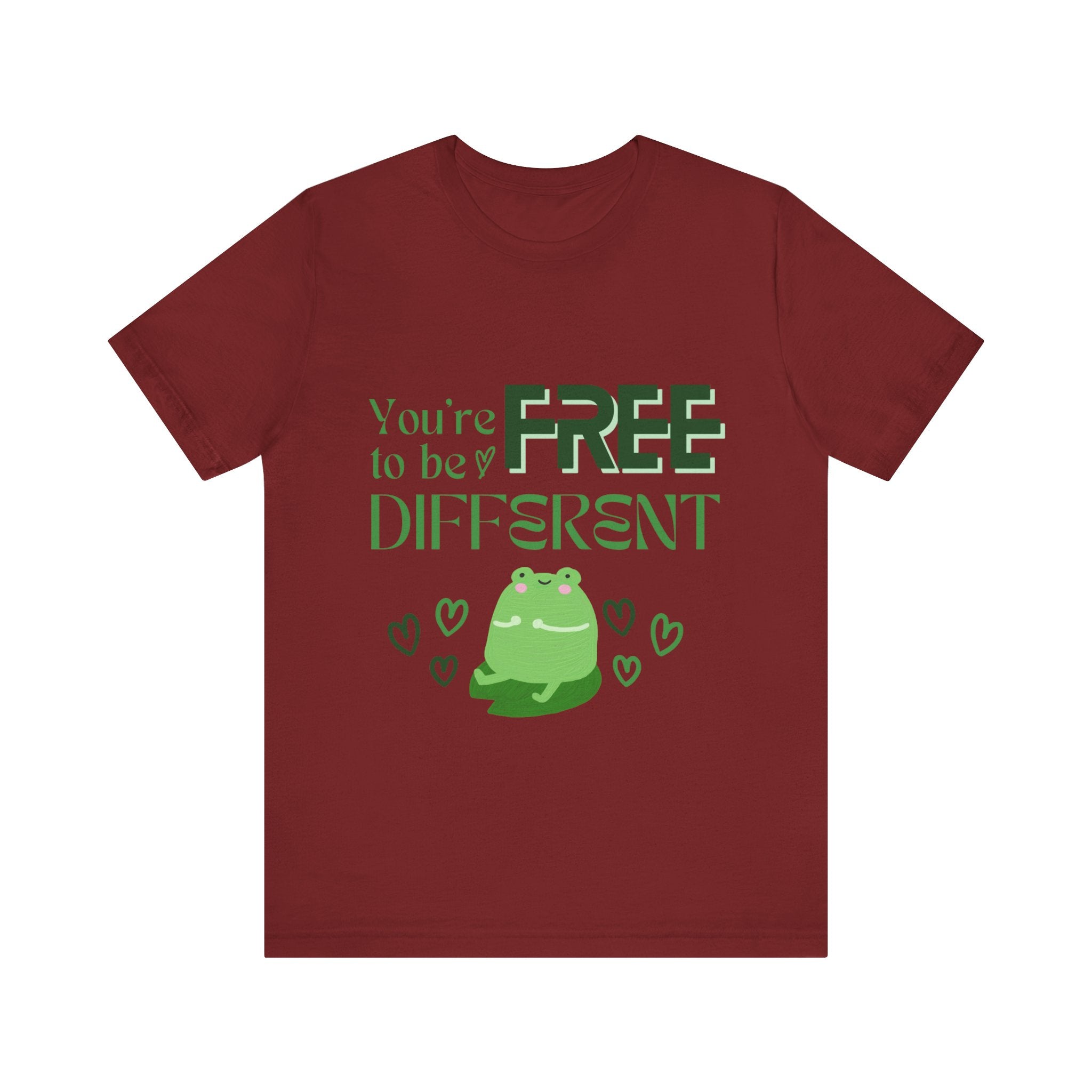 You're Free to Be Different Frog Tee, Comfort Tee, Unisex Shirt, Fun Gift, Casual Wear, Frog Lover Gift, Unique Tee
