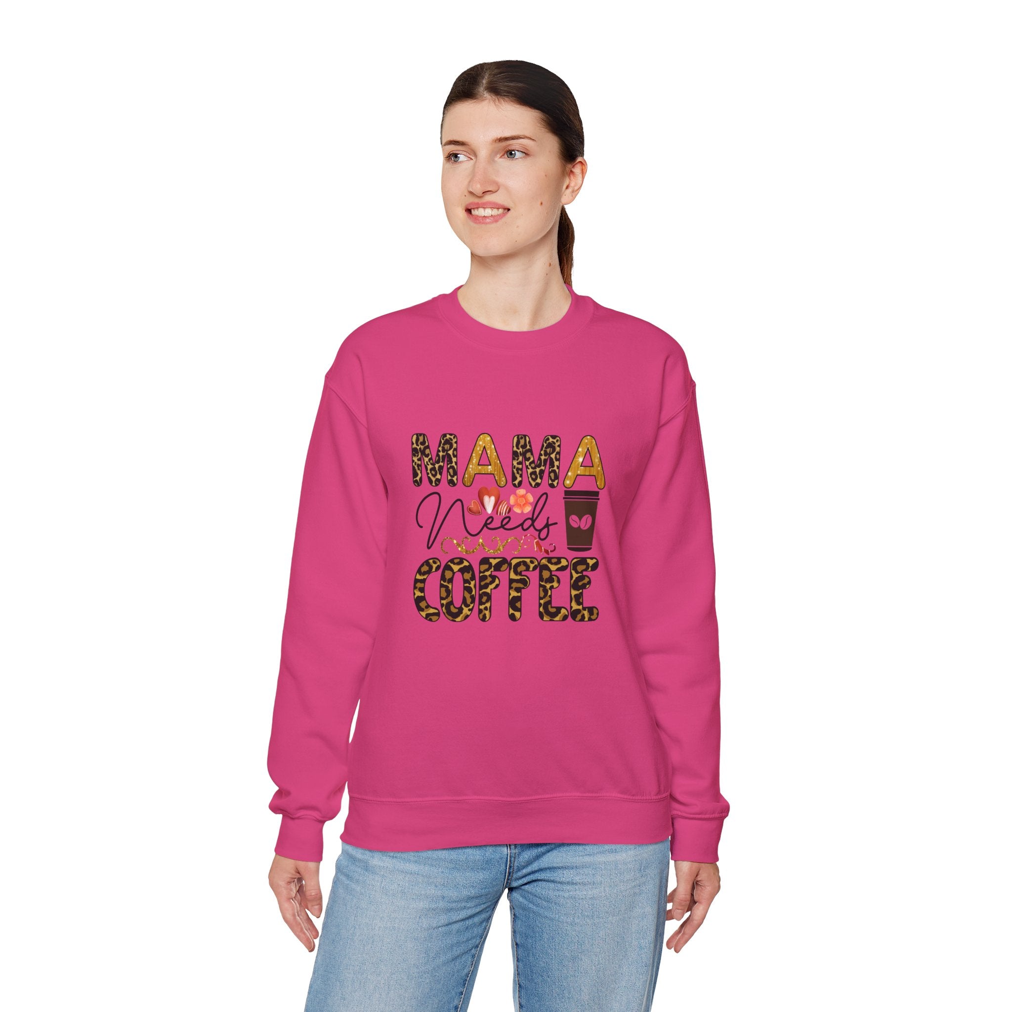 Mama Needs Coffee Crewneck Sweatshirt - Cozy Unisex Pullover Apparel for Moms