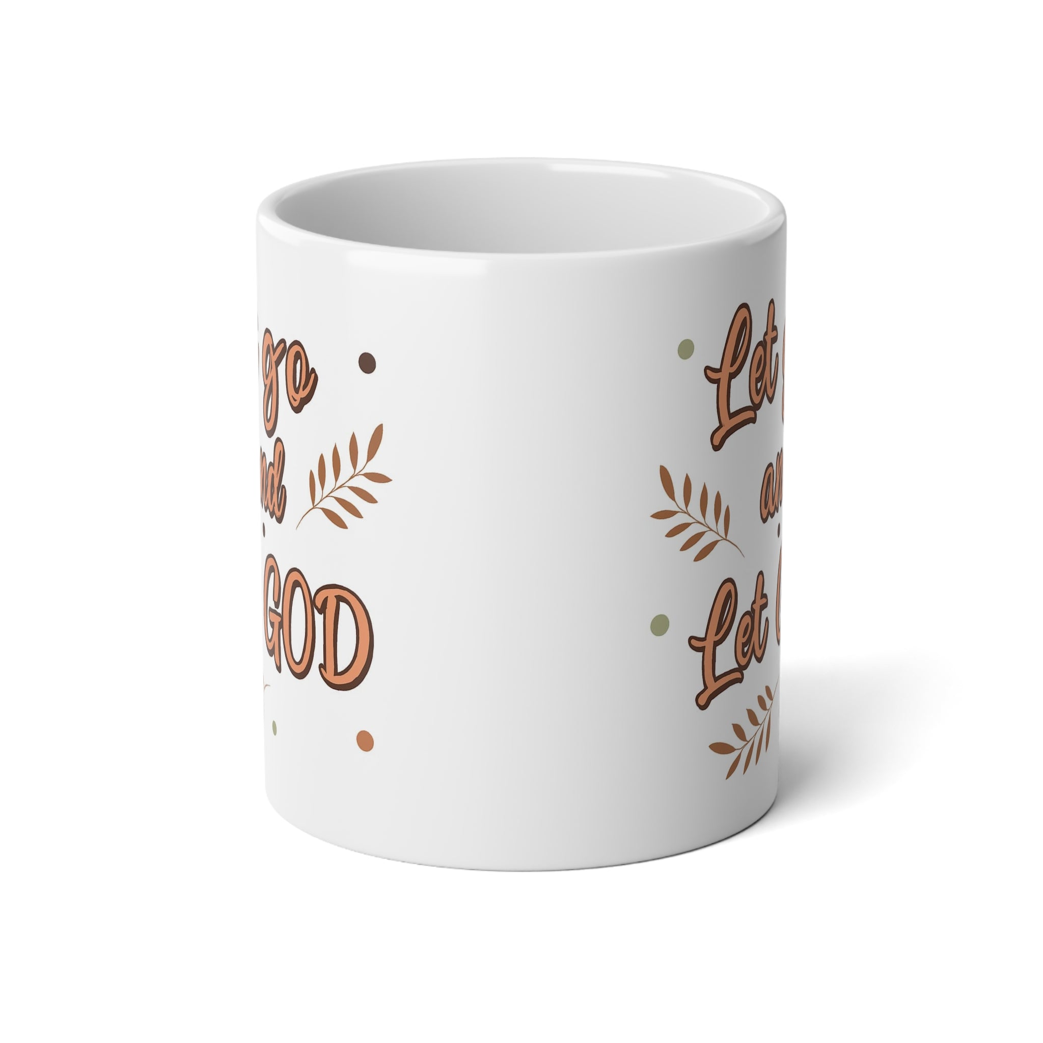 Inspirational Jumbo Mug | 20oz Coffee Cup | Let Go and Let God | Motivational Gift | Faith-Based Drinkware | Perfect for Daily Use