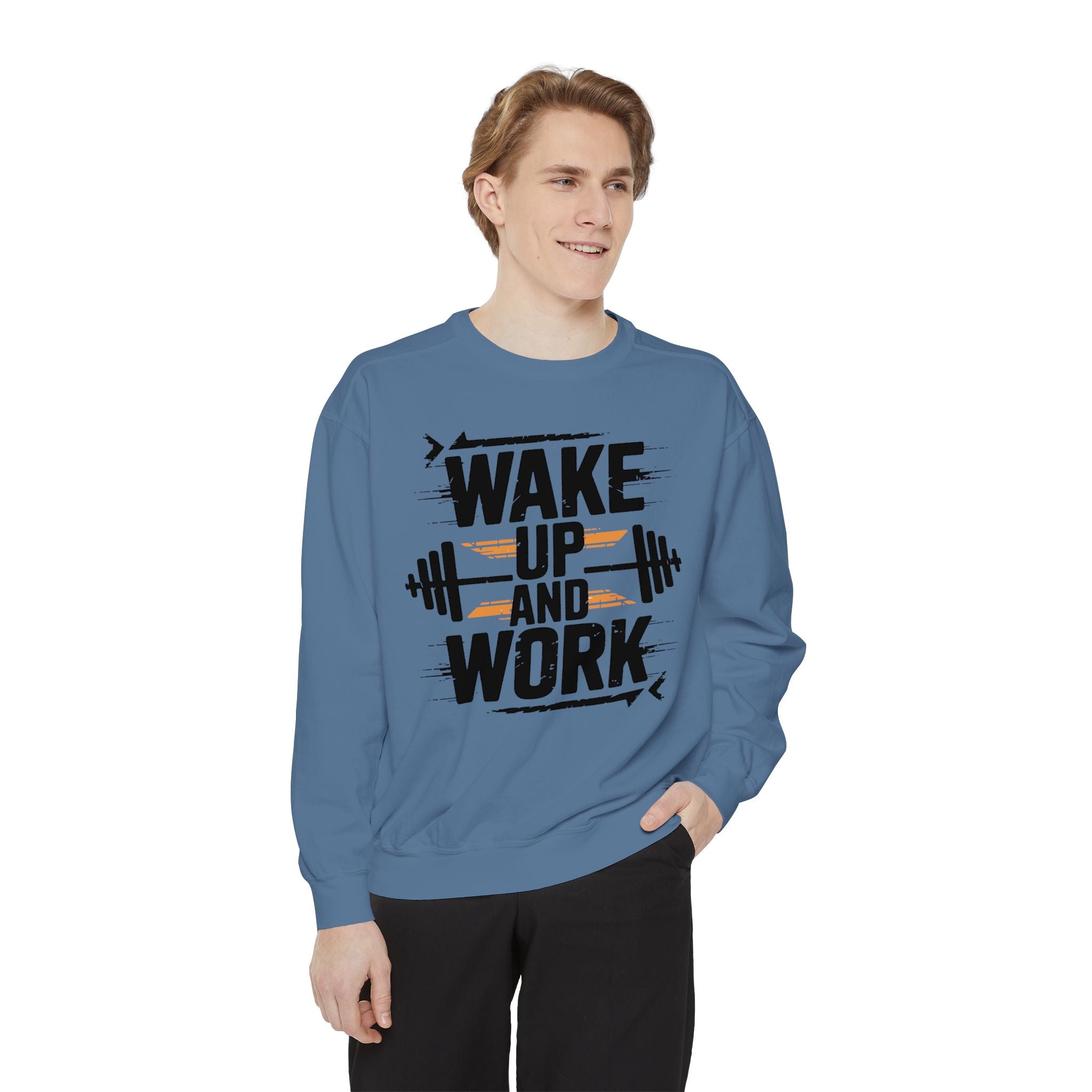 Motivational Gym Sweatshirt - "Wake Up and Work"
